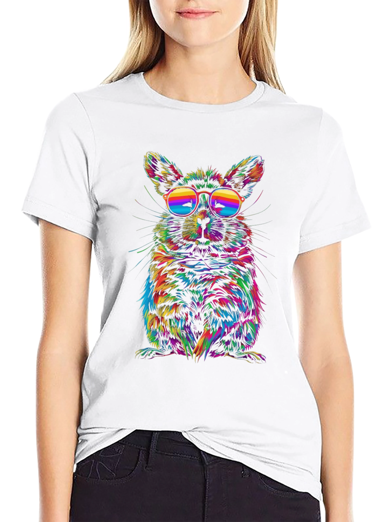 Black Cool Chinchilla Rainbow T-Shirt view 9