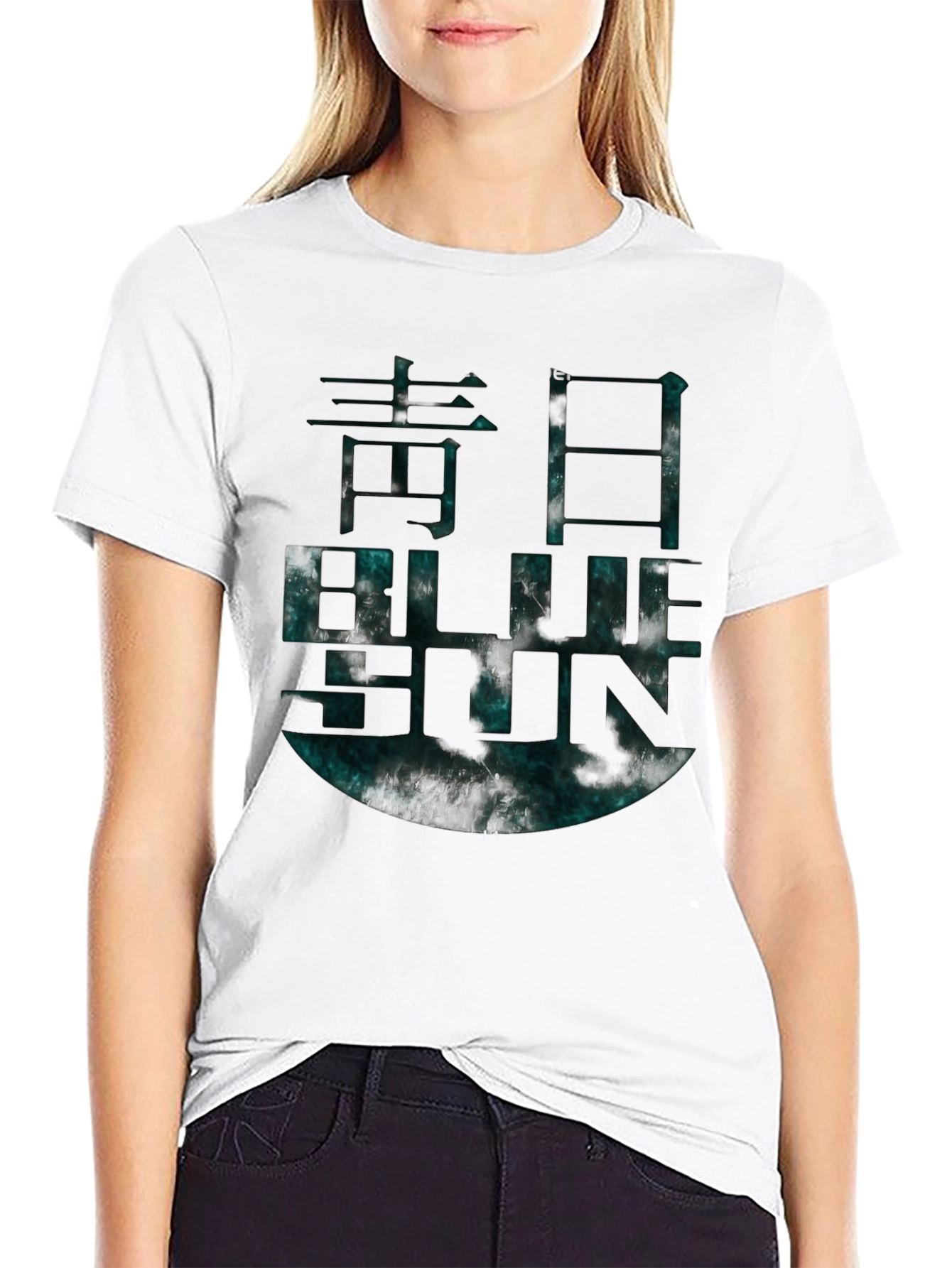 Black Blue Sun Graphic T-Shirt Black view 9