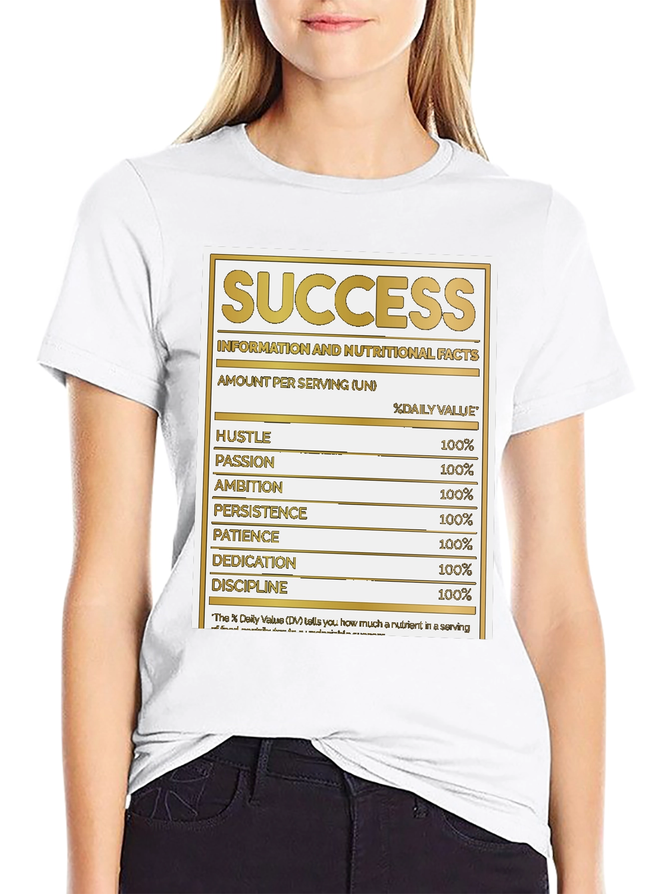 Black Success Nutrition Facts Black T-Shirt view 9