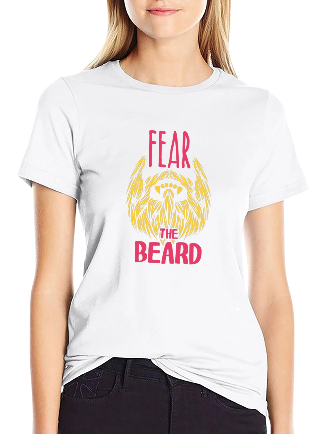 Black Fear the Beard Graphic Tee view 9