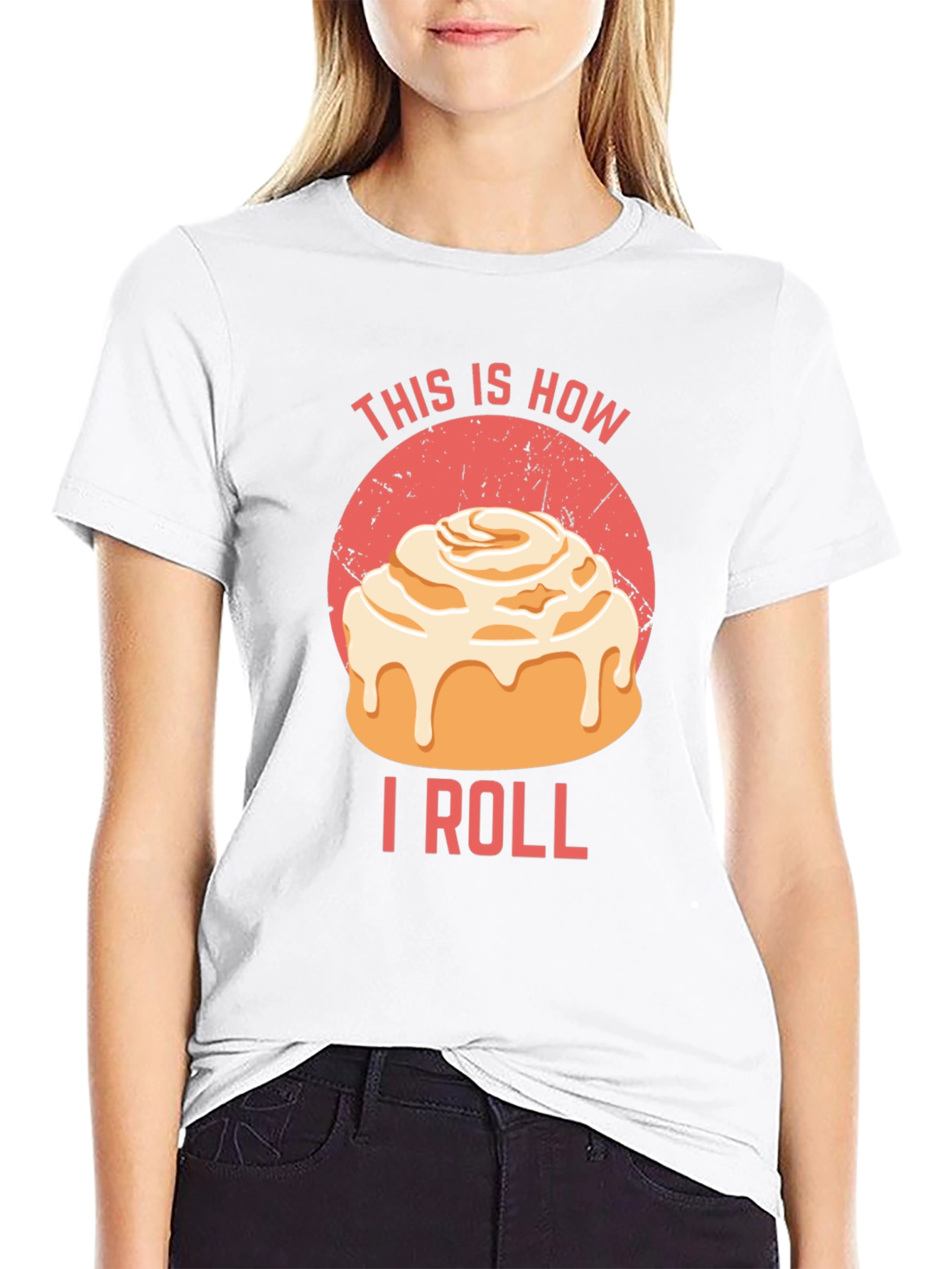 Black This Is How I Roll Cinnamon Roll T-Shirt view 9