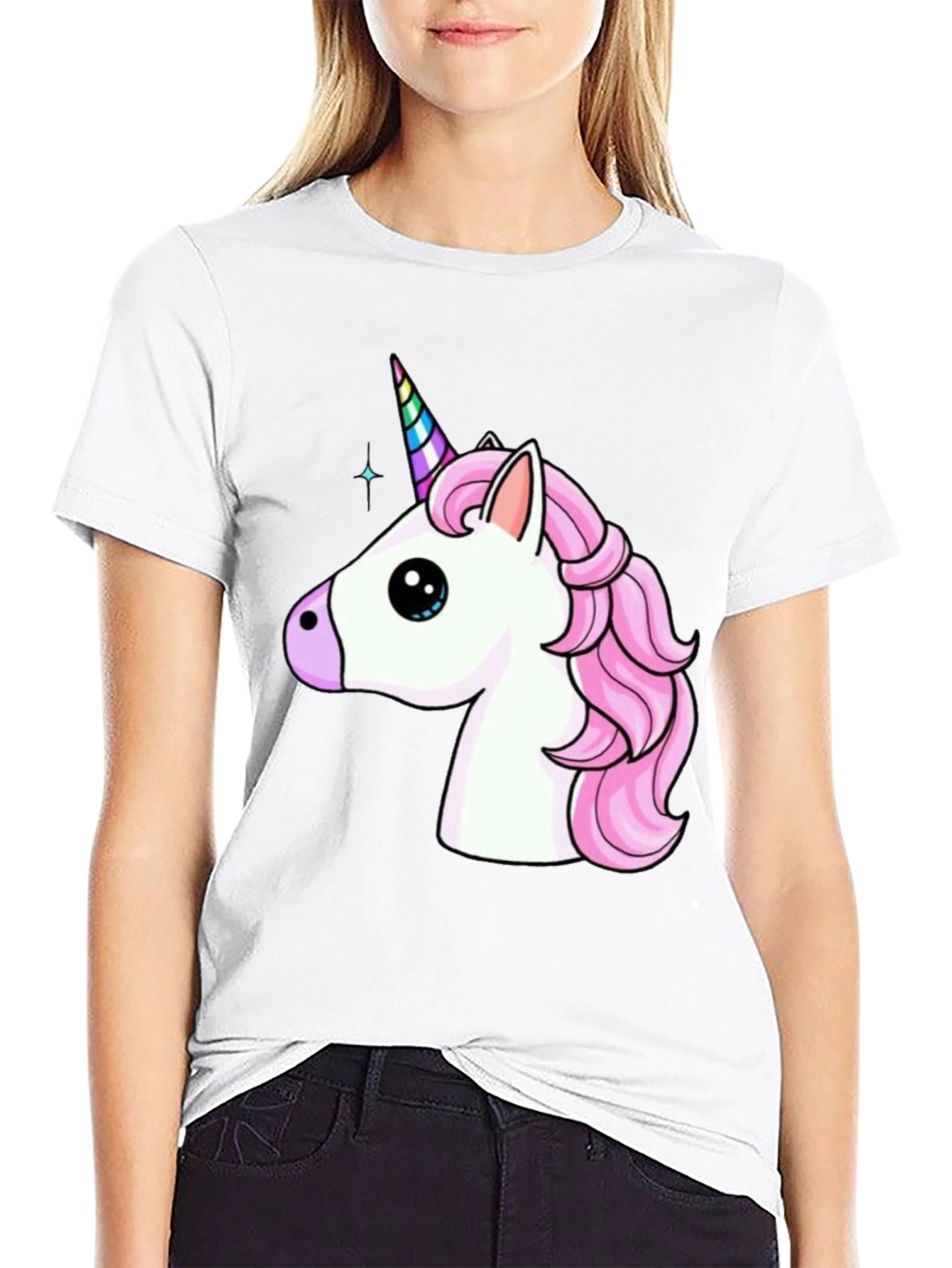 Black Unicorn Graphic Tee - Black Cotton T-Shirt view 9