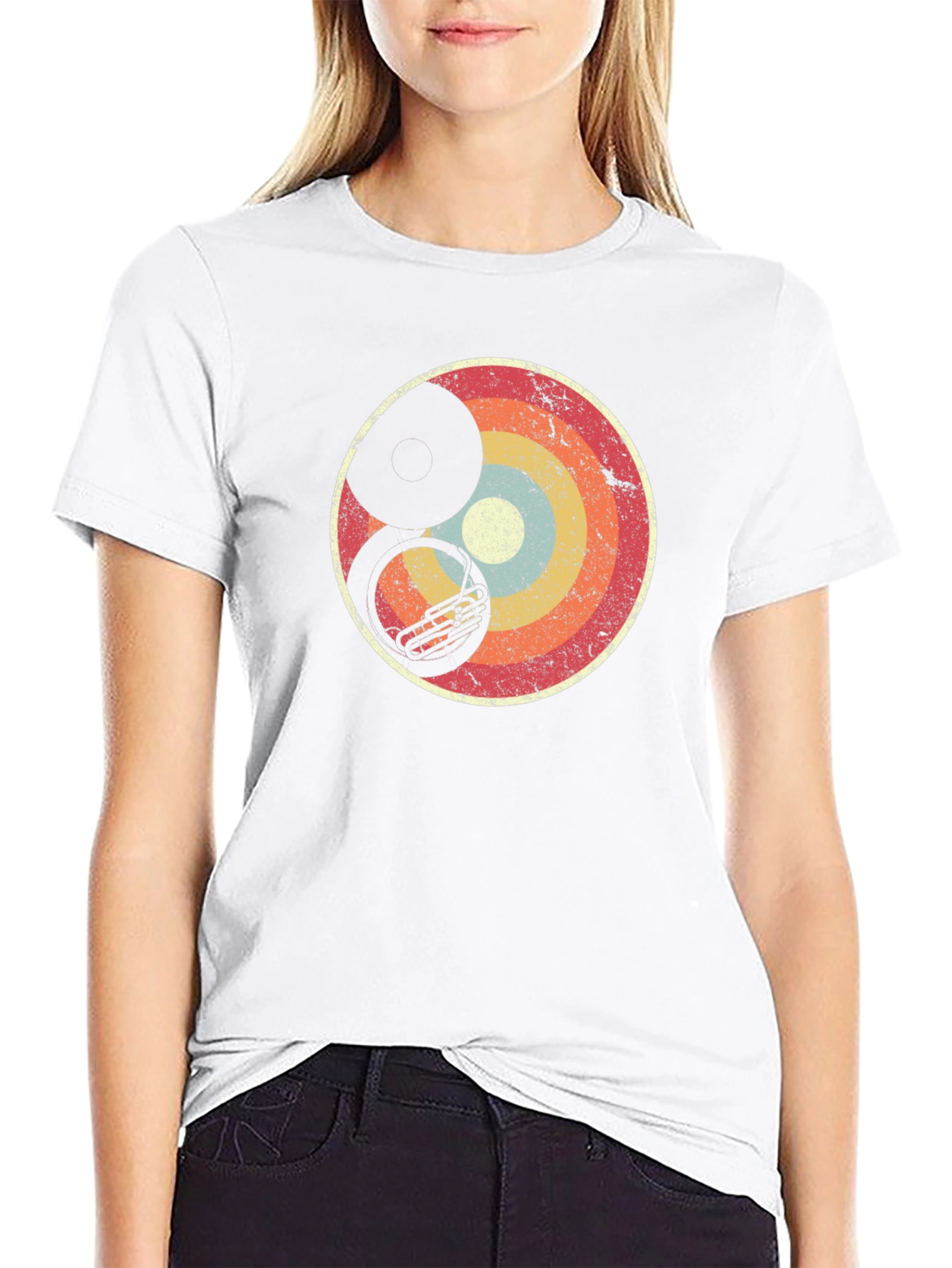 Black Retro Tuba Eclipse Graphic Tee view 9