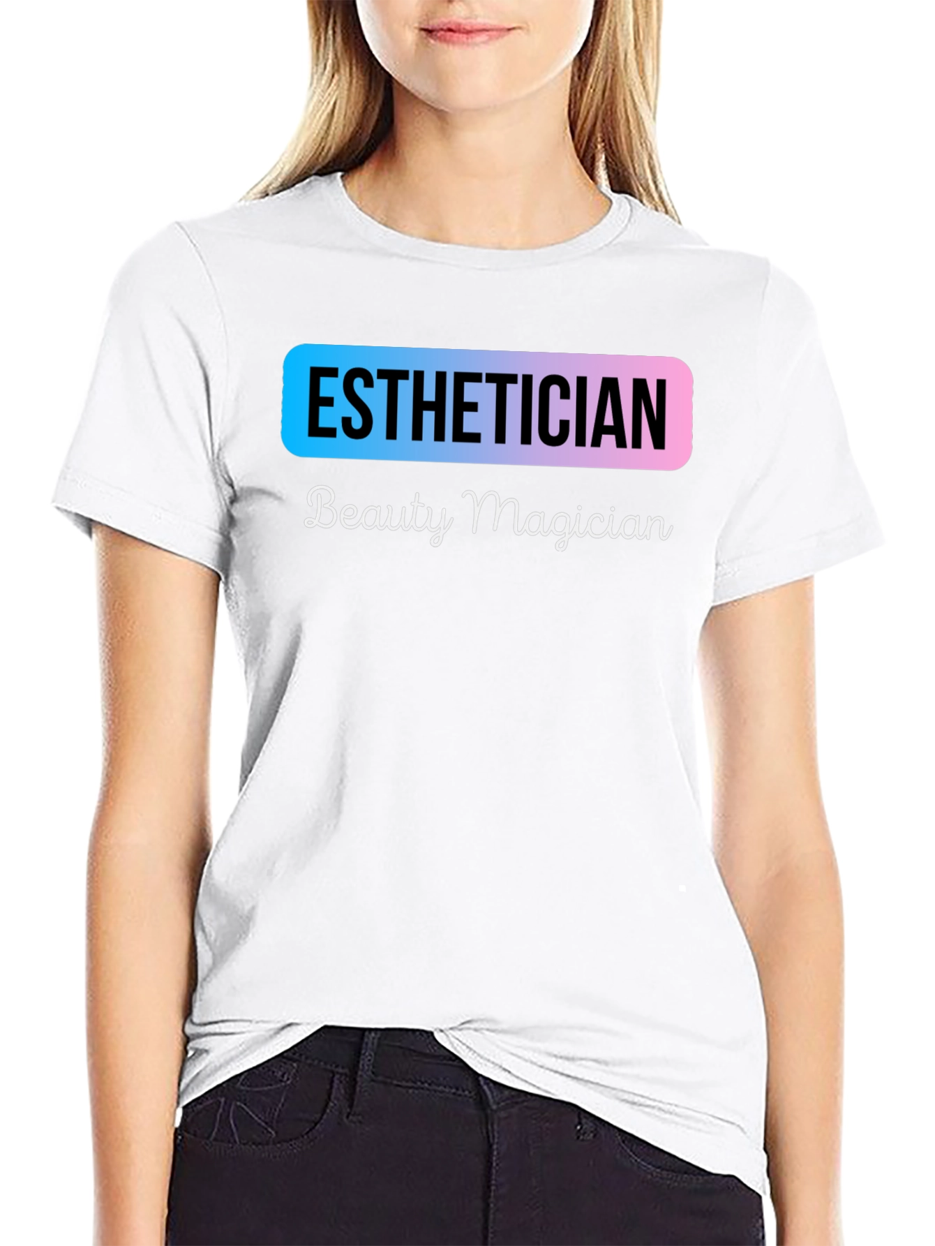 Black Esthetician Beauty Magician Black T-Shirt view 9