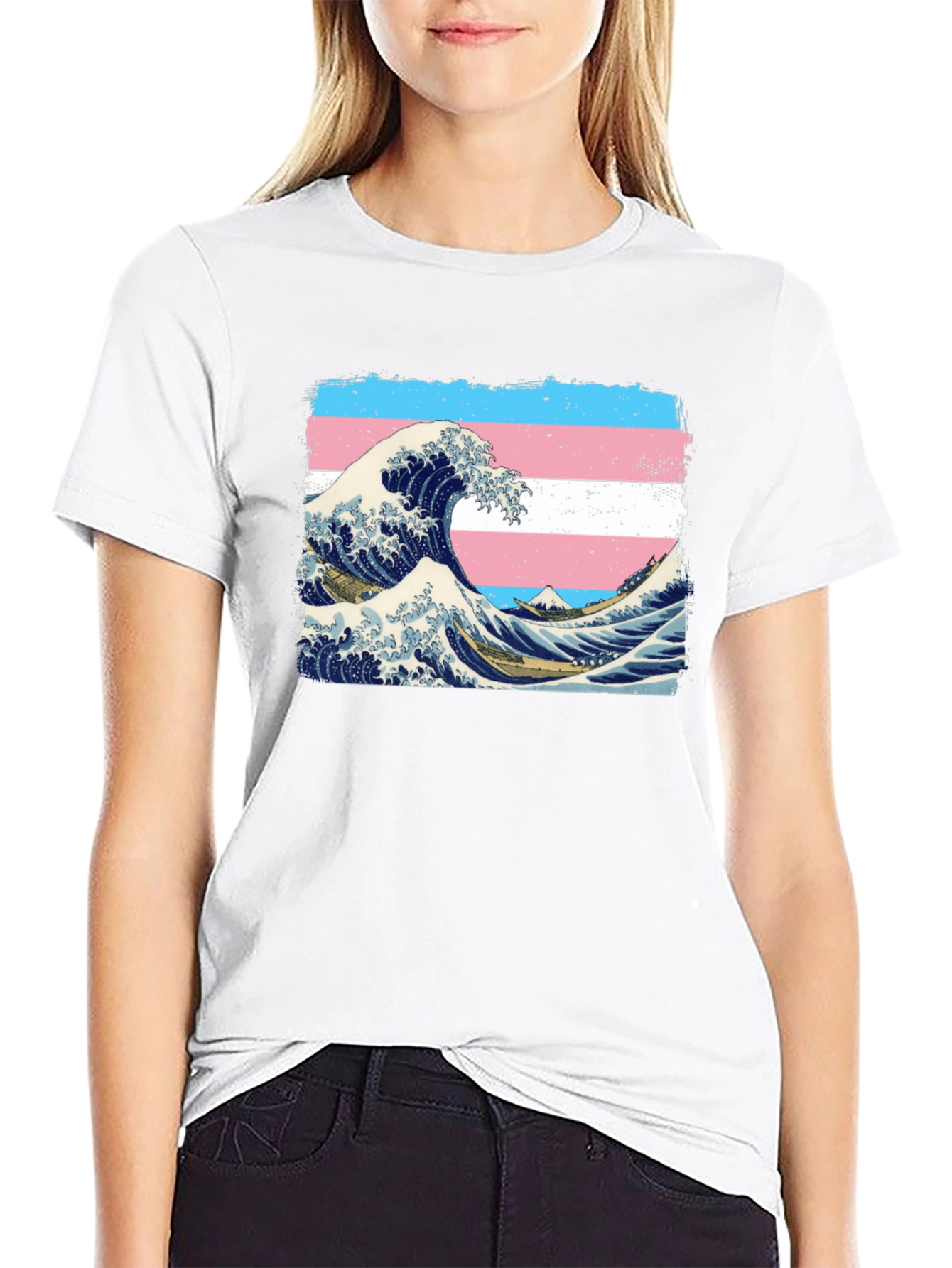 Black Transgender Wave T-Shirt view 9