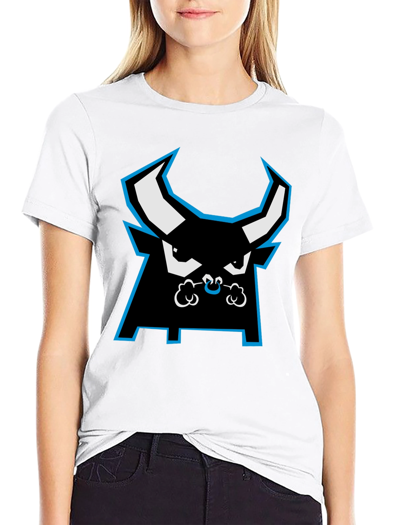 Black Bold Bull Graphic Tee - Black Cotton Casual Wear view 9