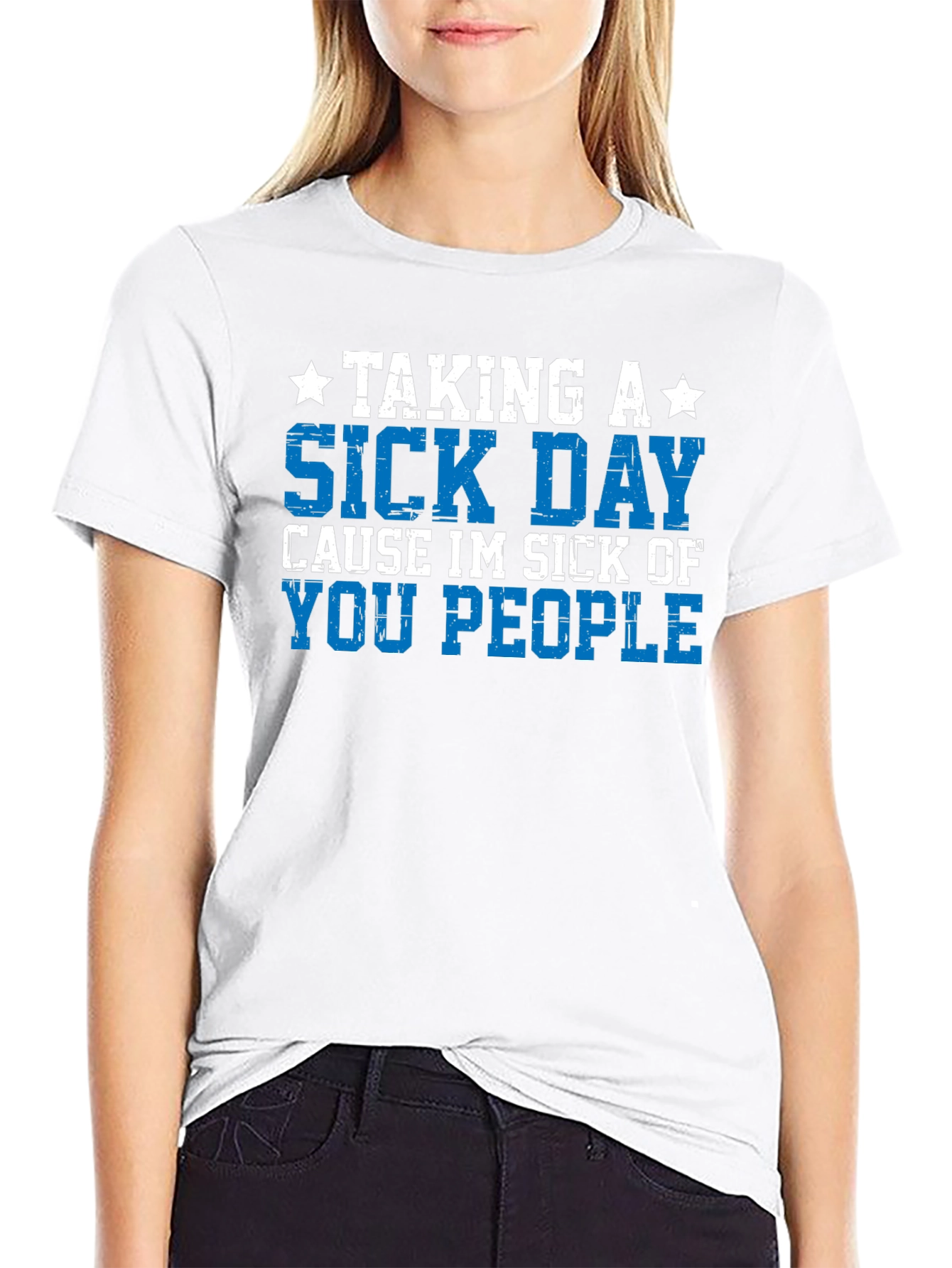 Black Taking a Sick Day T-Shirt - Funny Graphic Tee view 9
