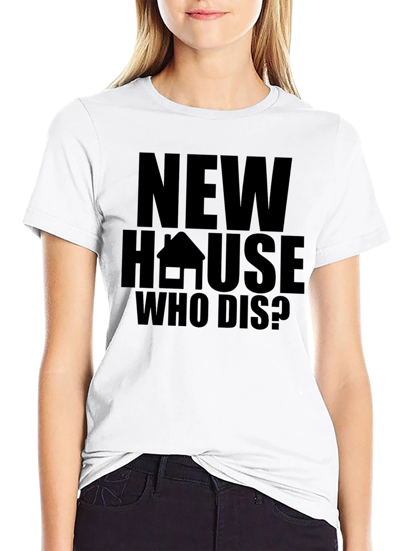 Black New House Who Dis? Graphic Tee view 9