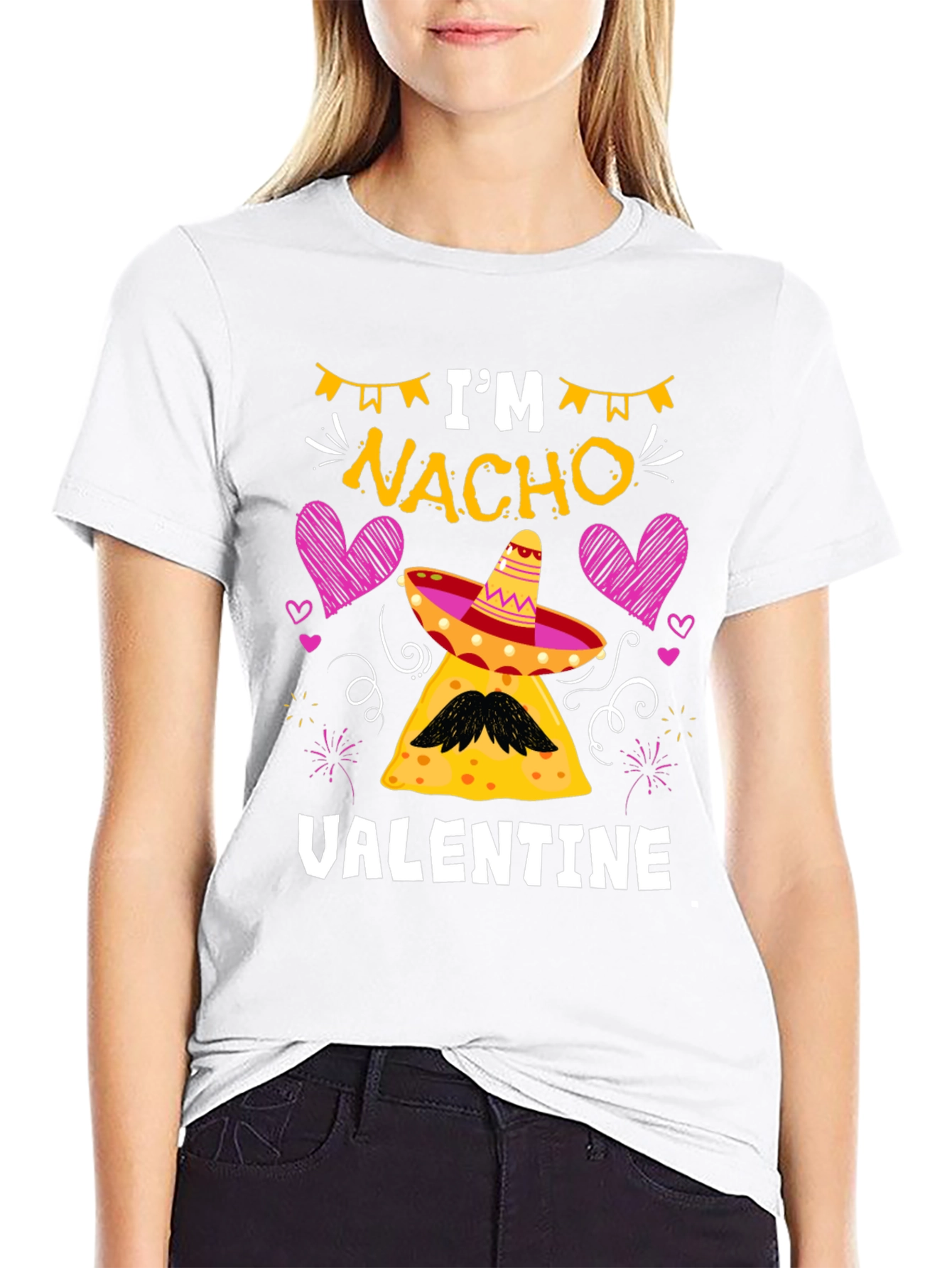 Black I'm Nacho Valentine Graphic T-Shirt view 9