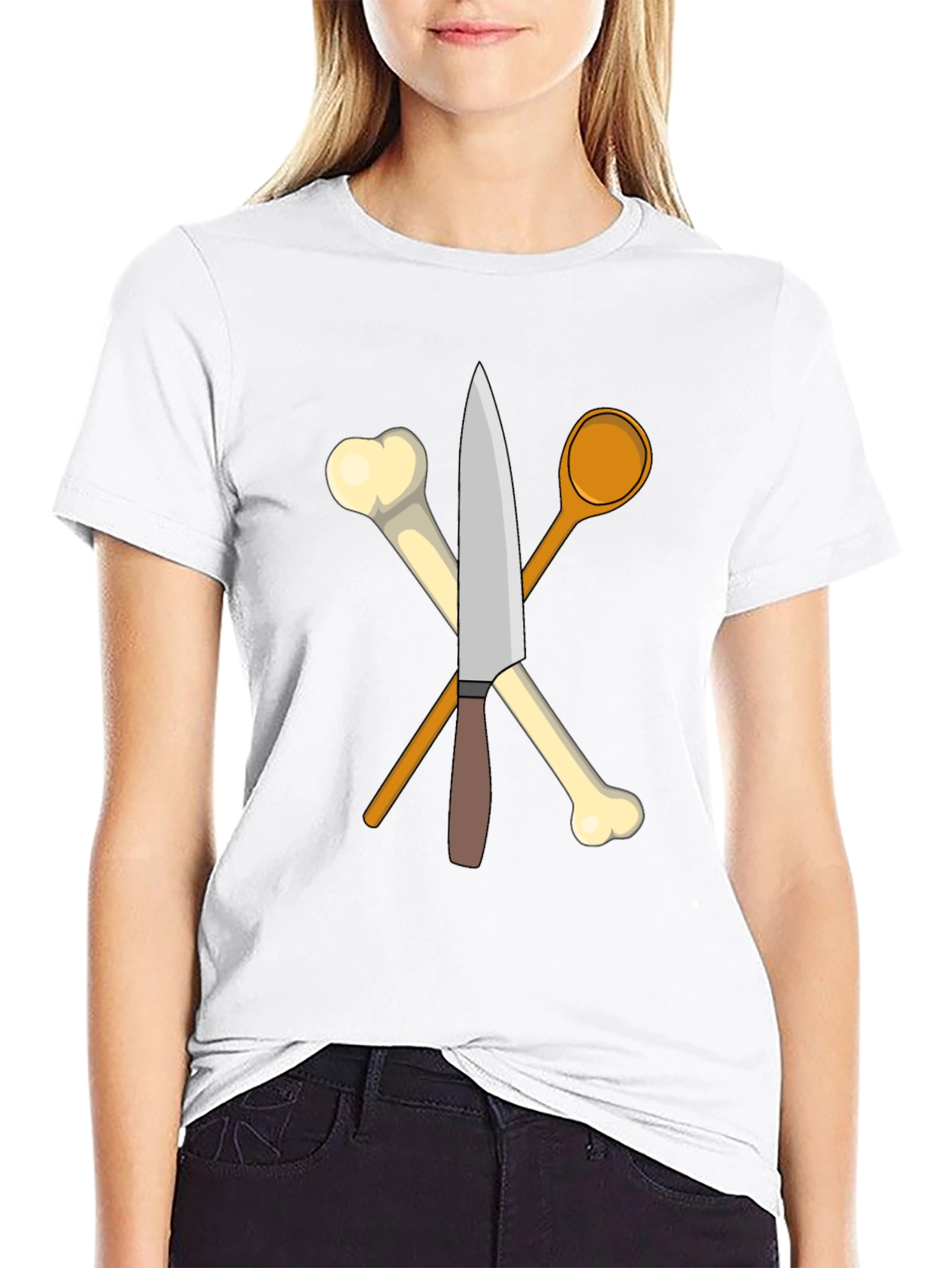 Black Culinary Bones T-Shirt - Kitchen Humor Apparel view 9