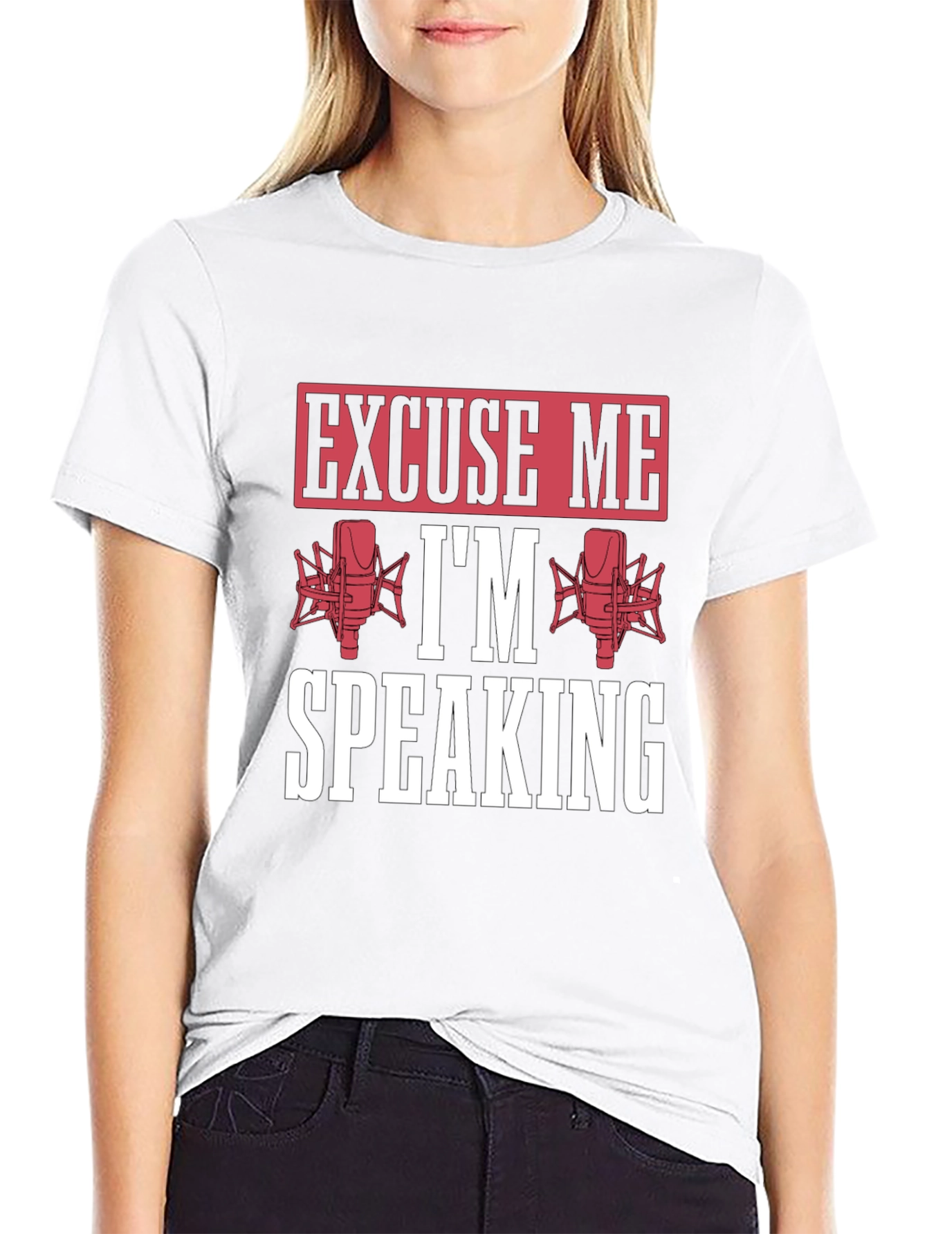 Black Excuse Me I'm Speaking Graphic T-Shirt view 9
