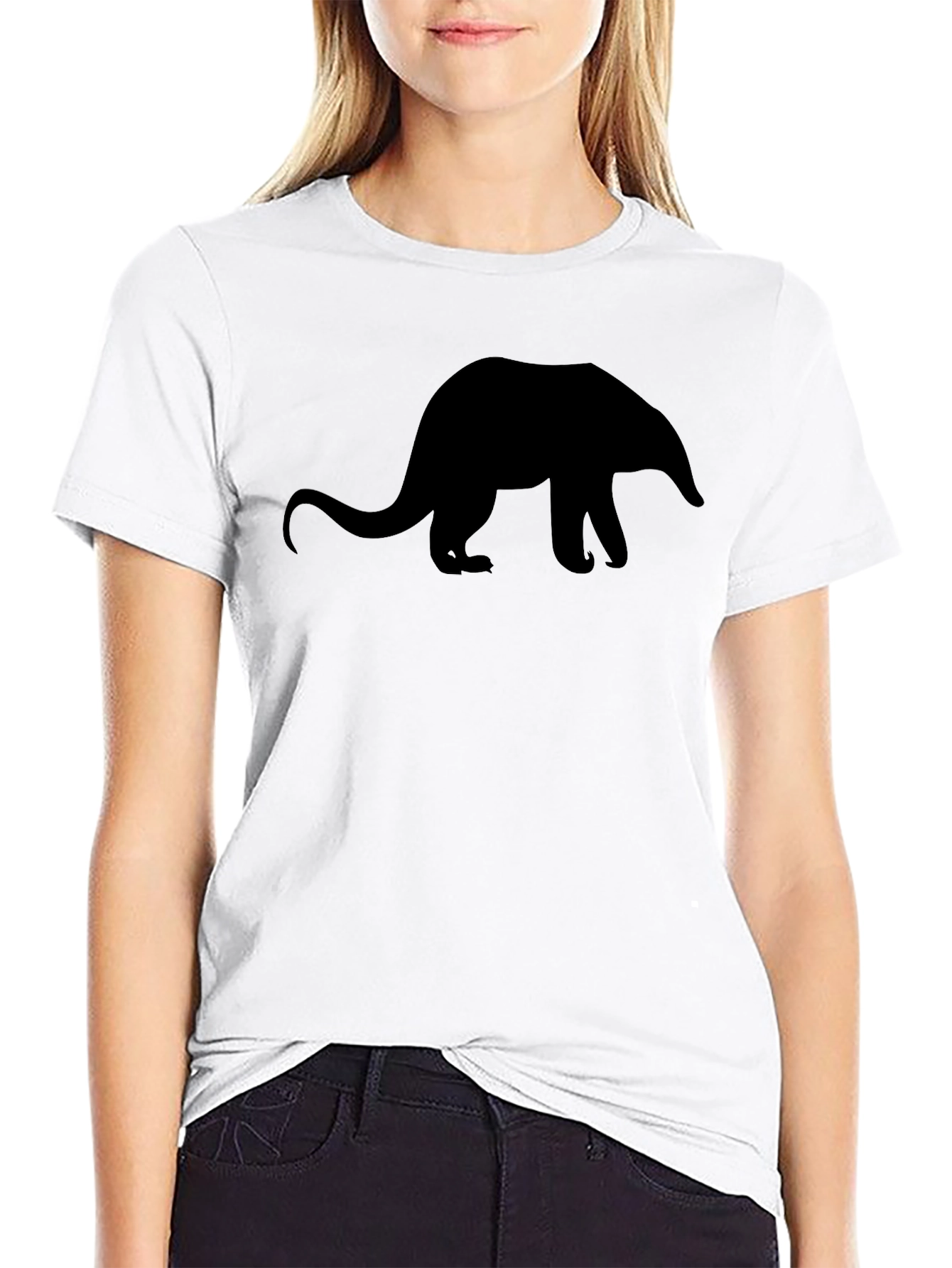 Black Silhouette Anteater Black T-Shirt view 9