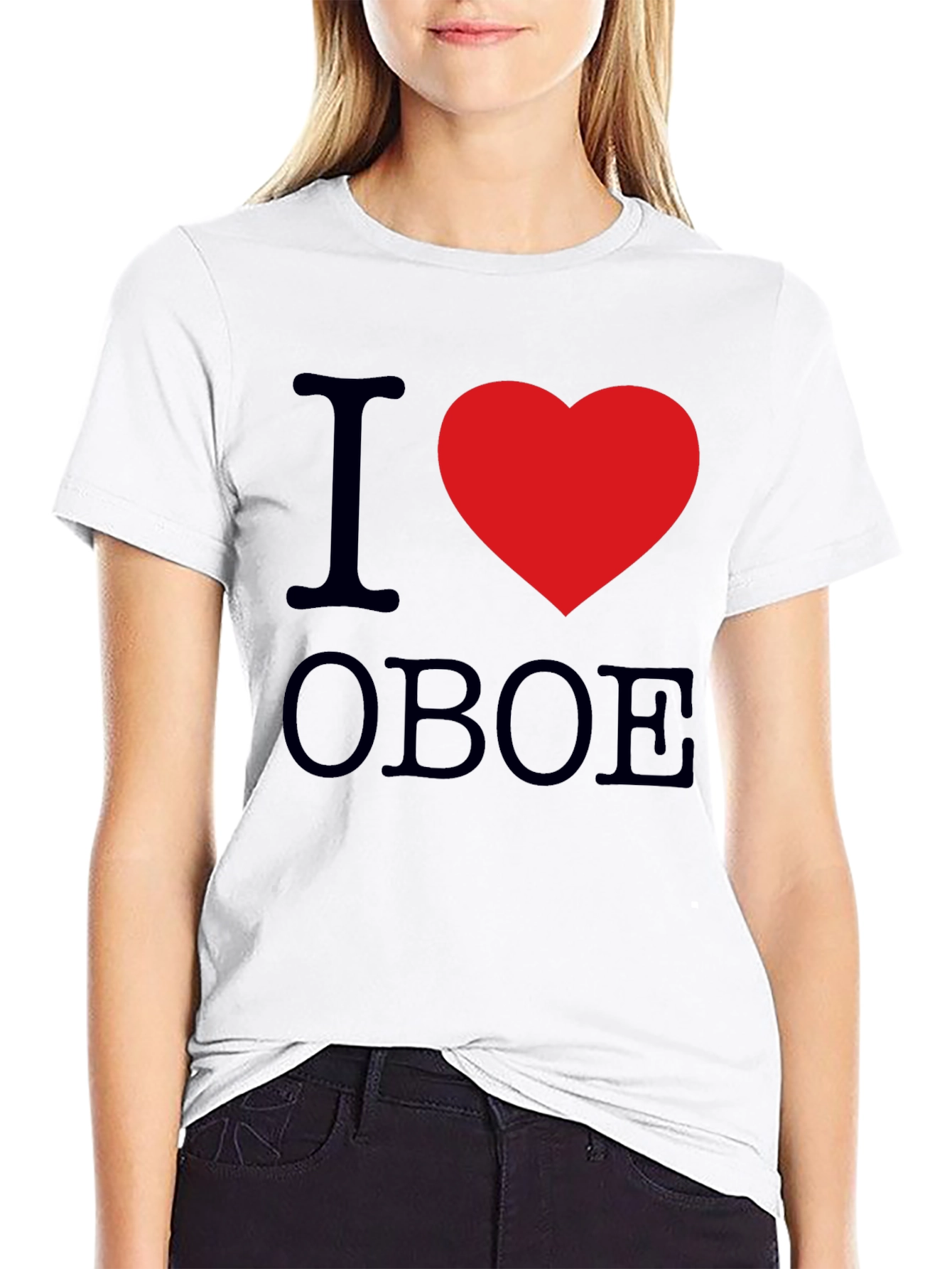 Black I Heart Oboe Black T-Shirt view 9