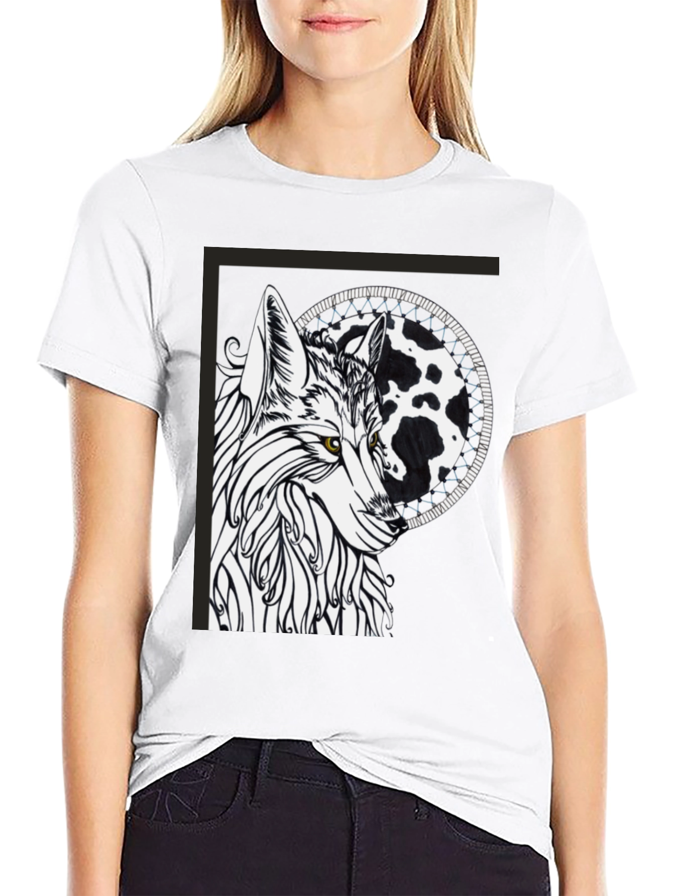 Black Wolf Graphic Tee - Black Cotton Blend view 9