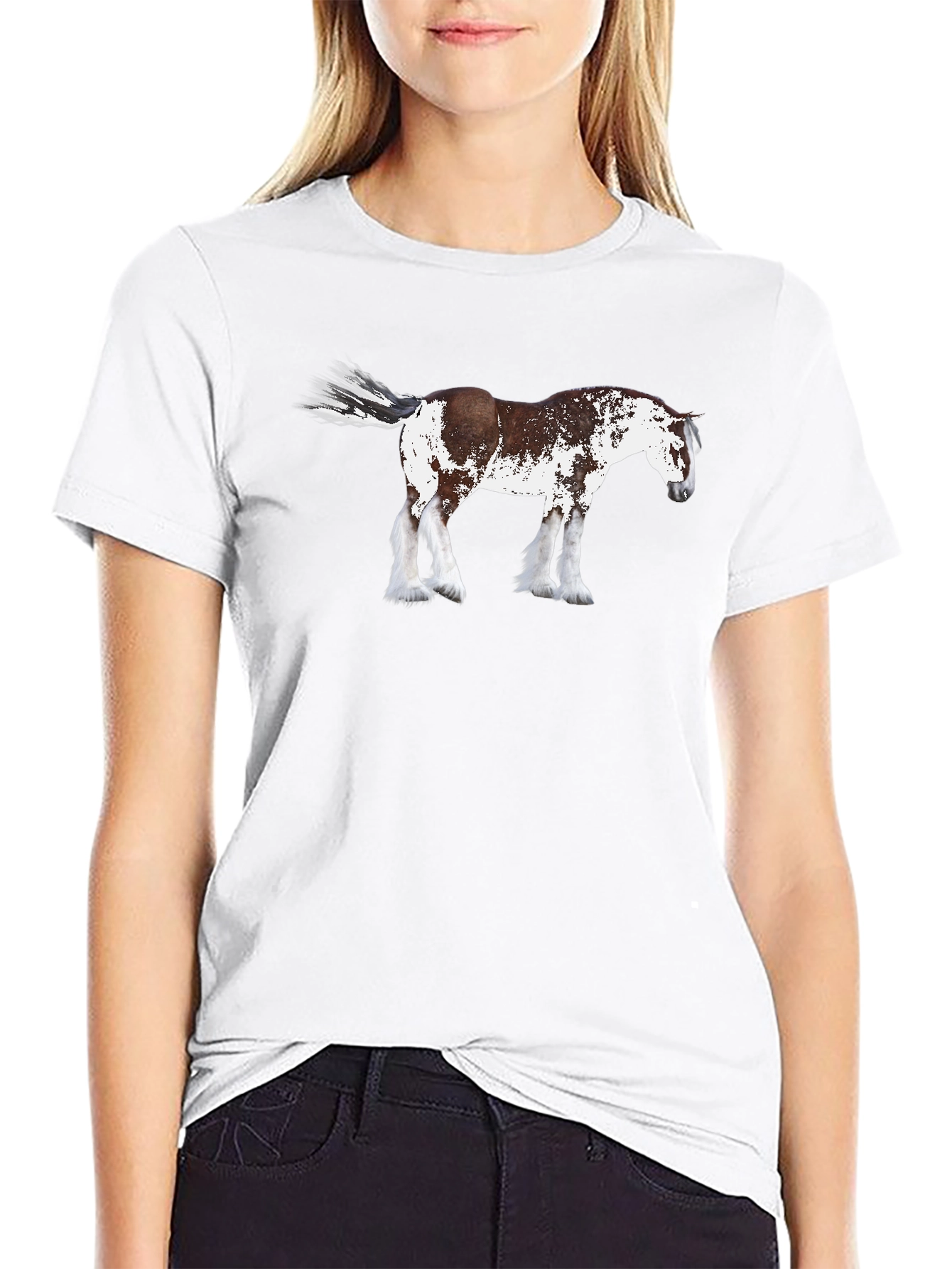 Black Horse Graphic T-Shirt | Black Crew Neck Tee view 9