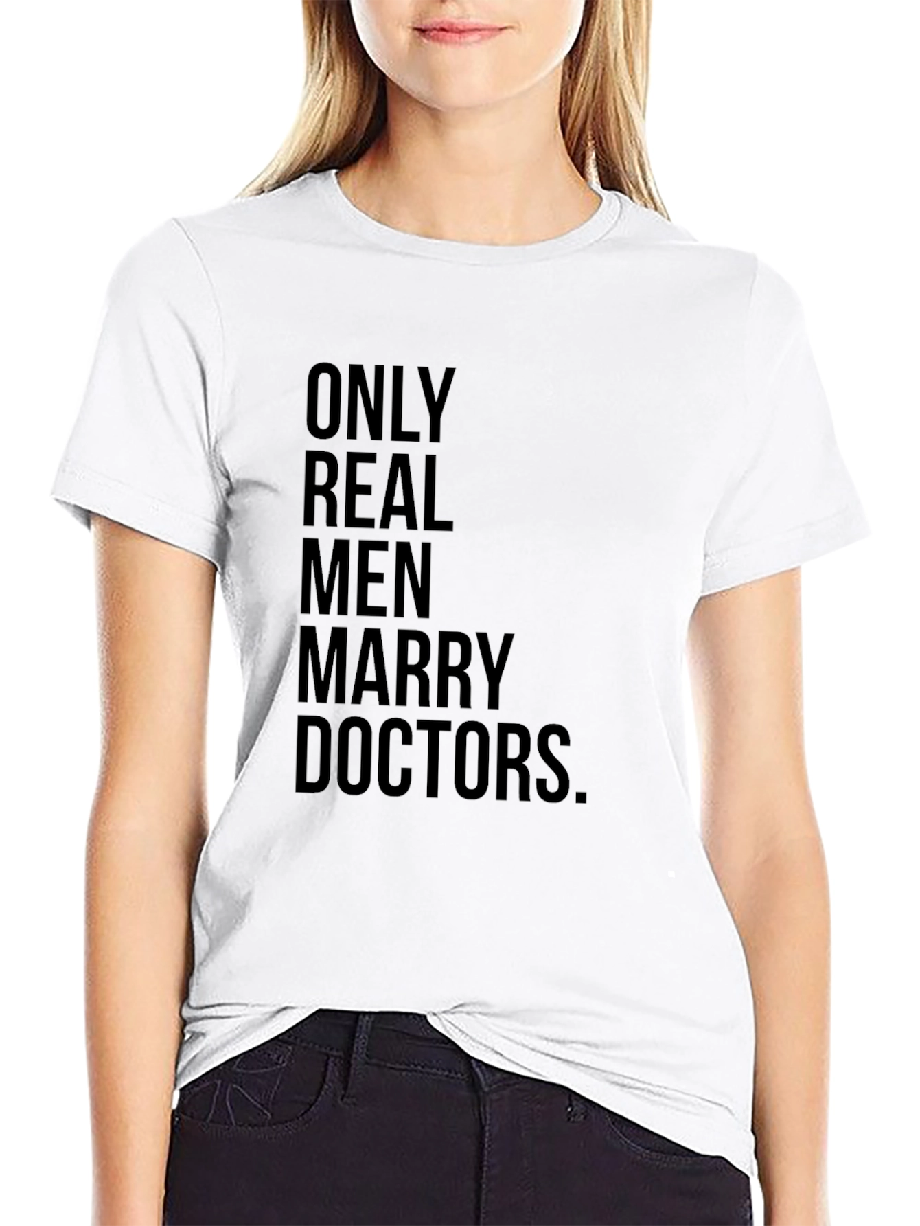 Black Only Real Men Marry Doctors T-Shirt view 9