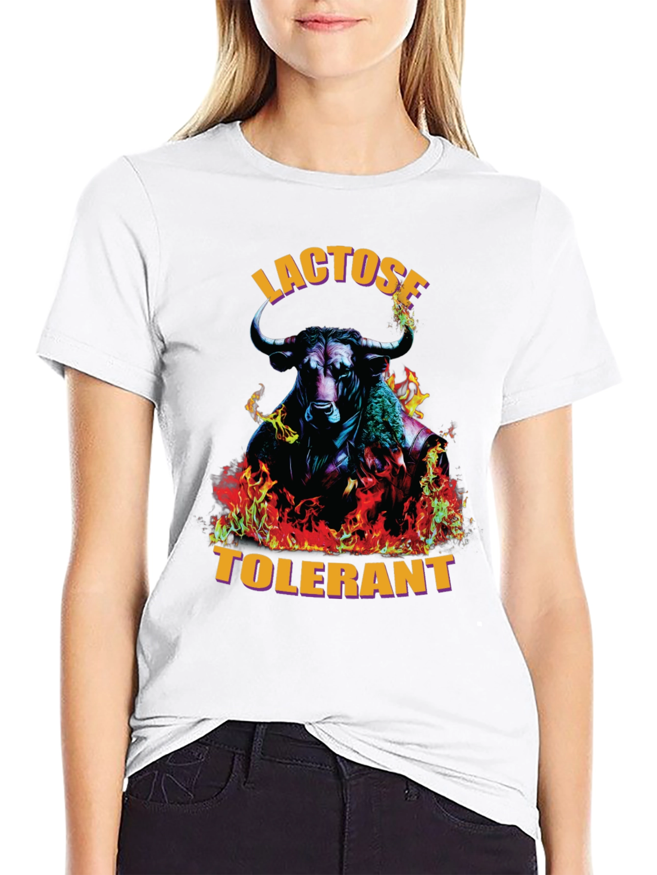 Black Lactose Tolerant Bull Graphic Tee view 9