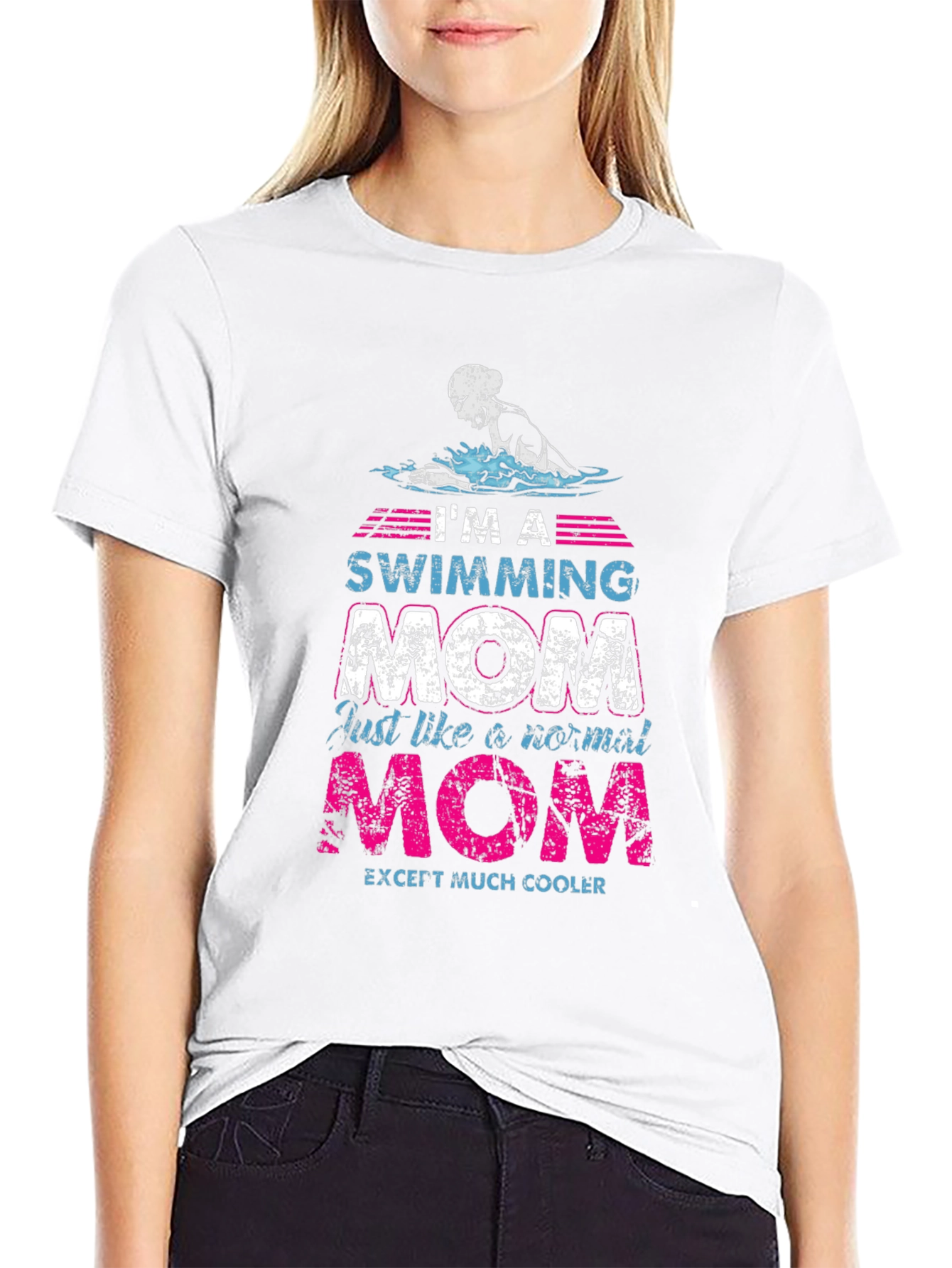 Swimming Mom Graphic T-Shirt - Cool Mothers Day Gift - 9