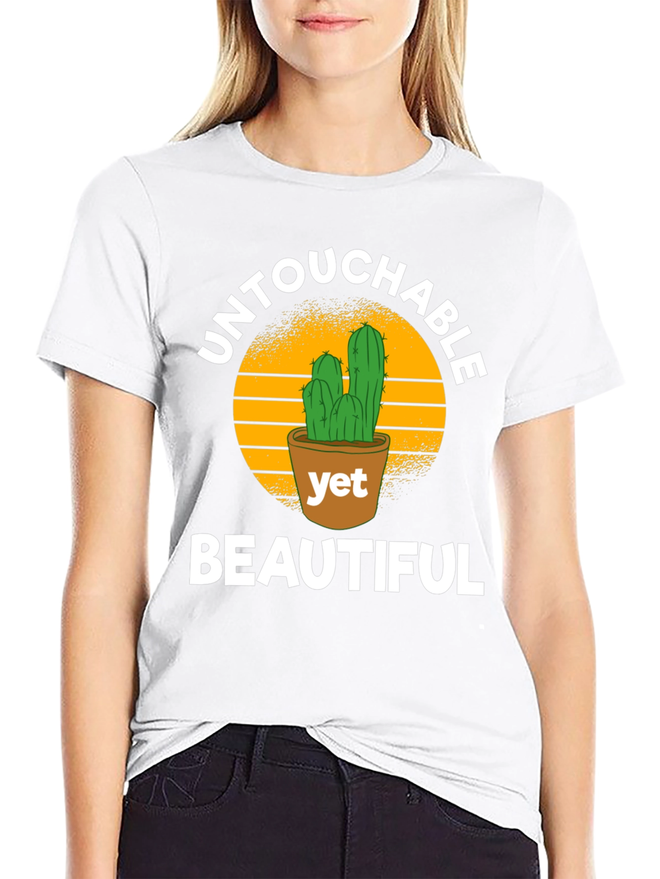 Black Untouchable Yet Beautiful Cactus T-Shirt view 9
