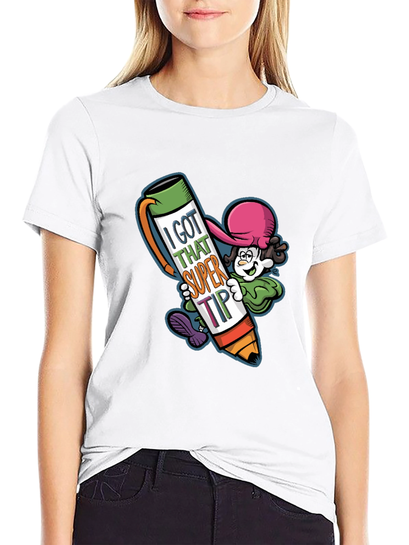 Black I Got That Super Tip Graphic Tee - Novelty T-Shirt view 9