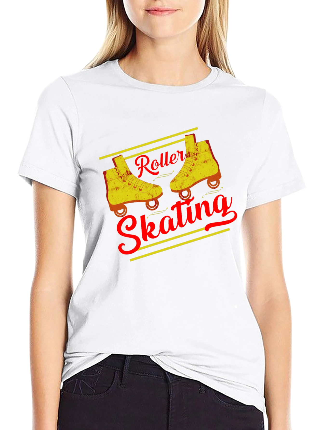 Black Vintage Roller Skating T-Shirt view 9