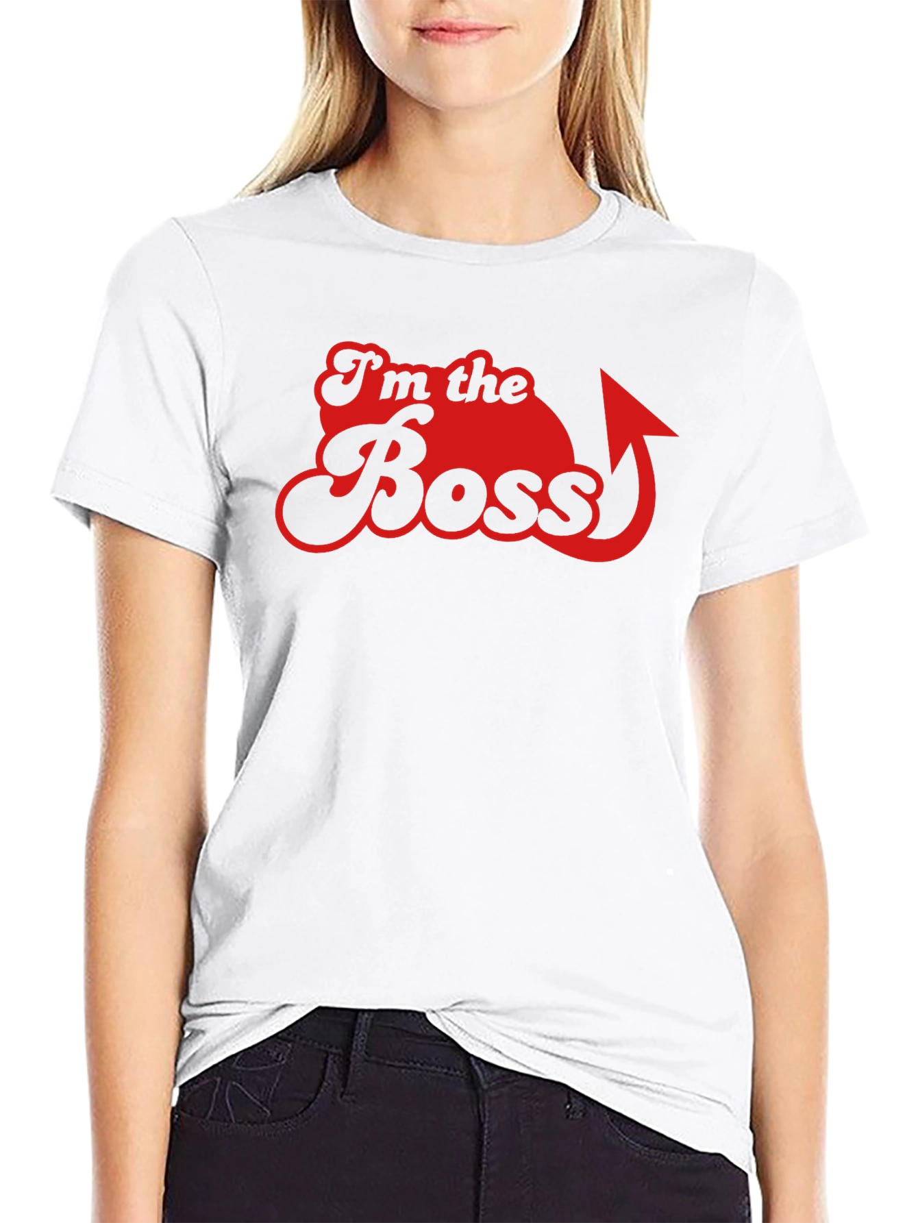 Black I'm the Boss Graphic Tee - Funny Slogan T-Shirt view 9