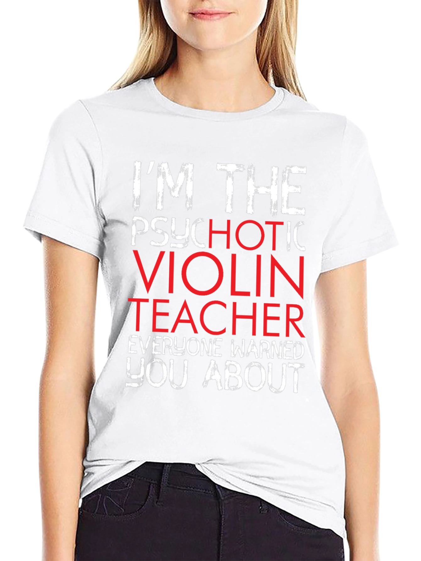 Black Psychotic Violin Teacher T-Shirt - Funny Music Gift view 9
