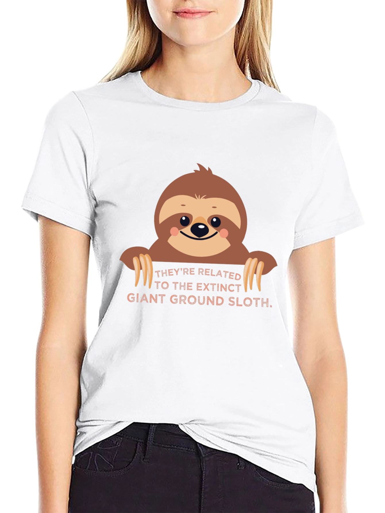 Black Sloth Graphic Tee - Extinct Giant Ground Sloth view 9