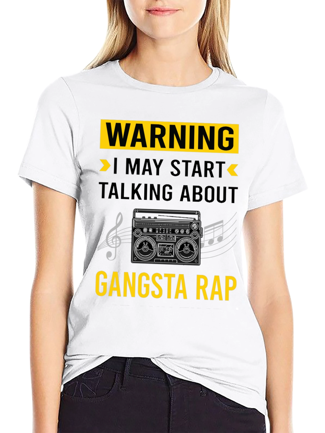 Black Warning May Start Talking Gangsta Rap T-Shirt view 9