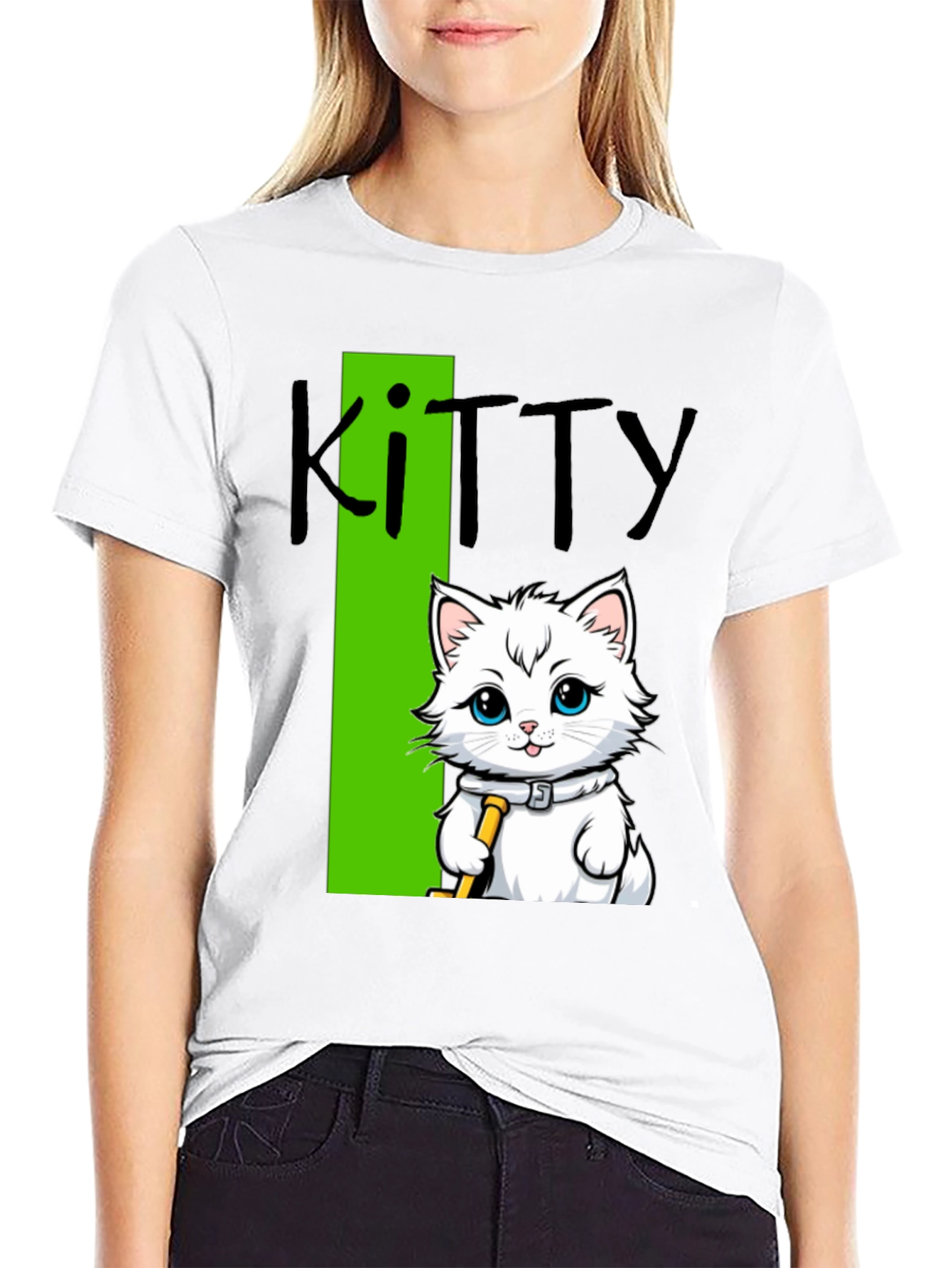 Black Kitty Cat T-Shirt - Fun Novelty Tee view 9