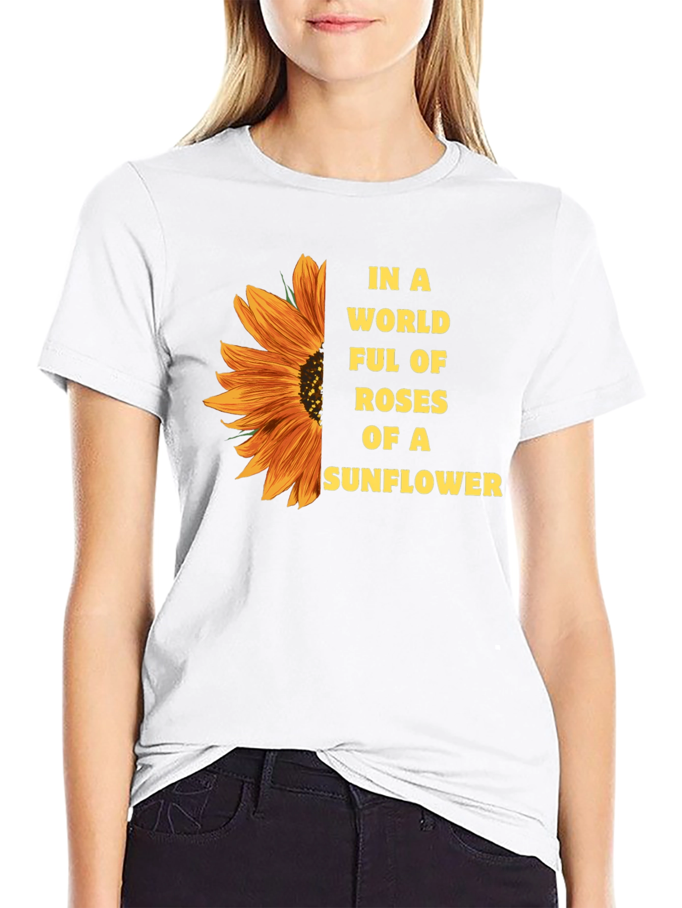Black Sunflower T-Shirt - Be a Sunflower view 9
