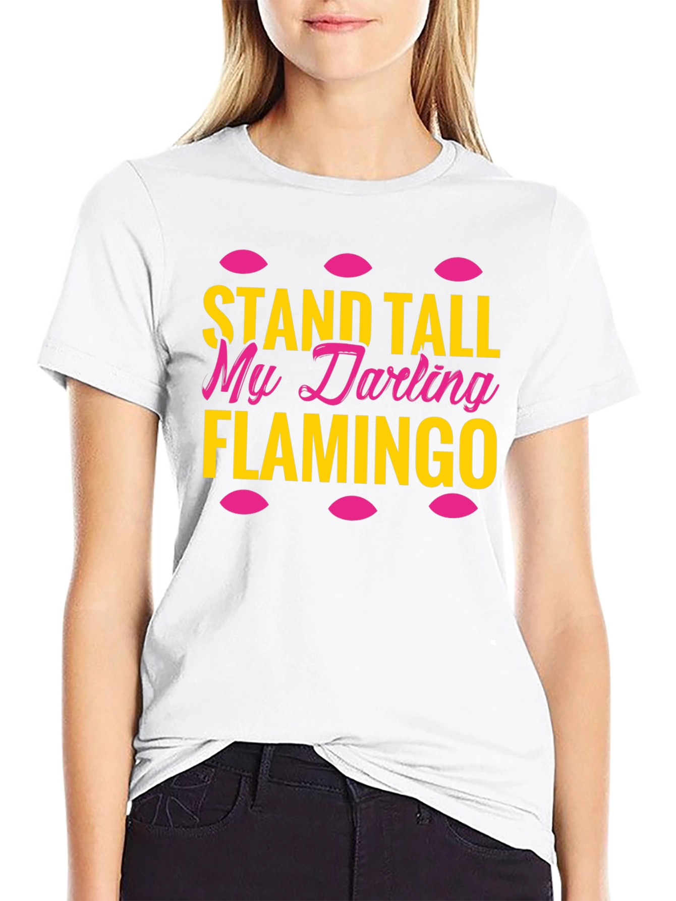 Black Stand Tall My Darling Flamingo T-Shirt view 9