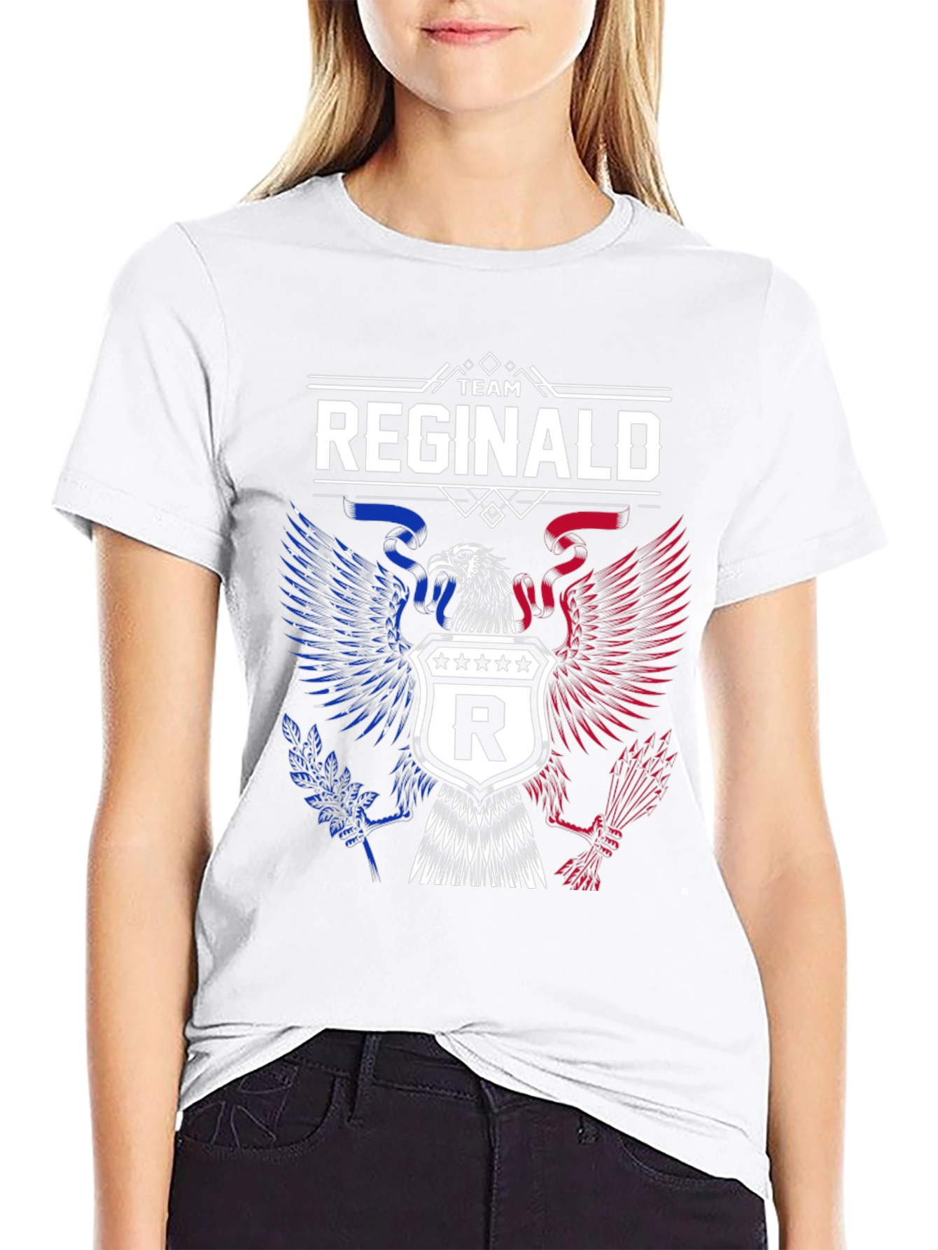 Black Team Reginald Patriotic Eagle T-Shirt view 9