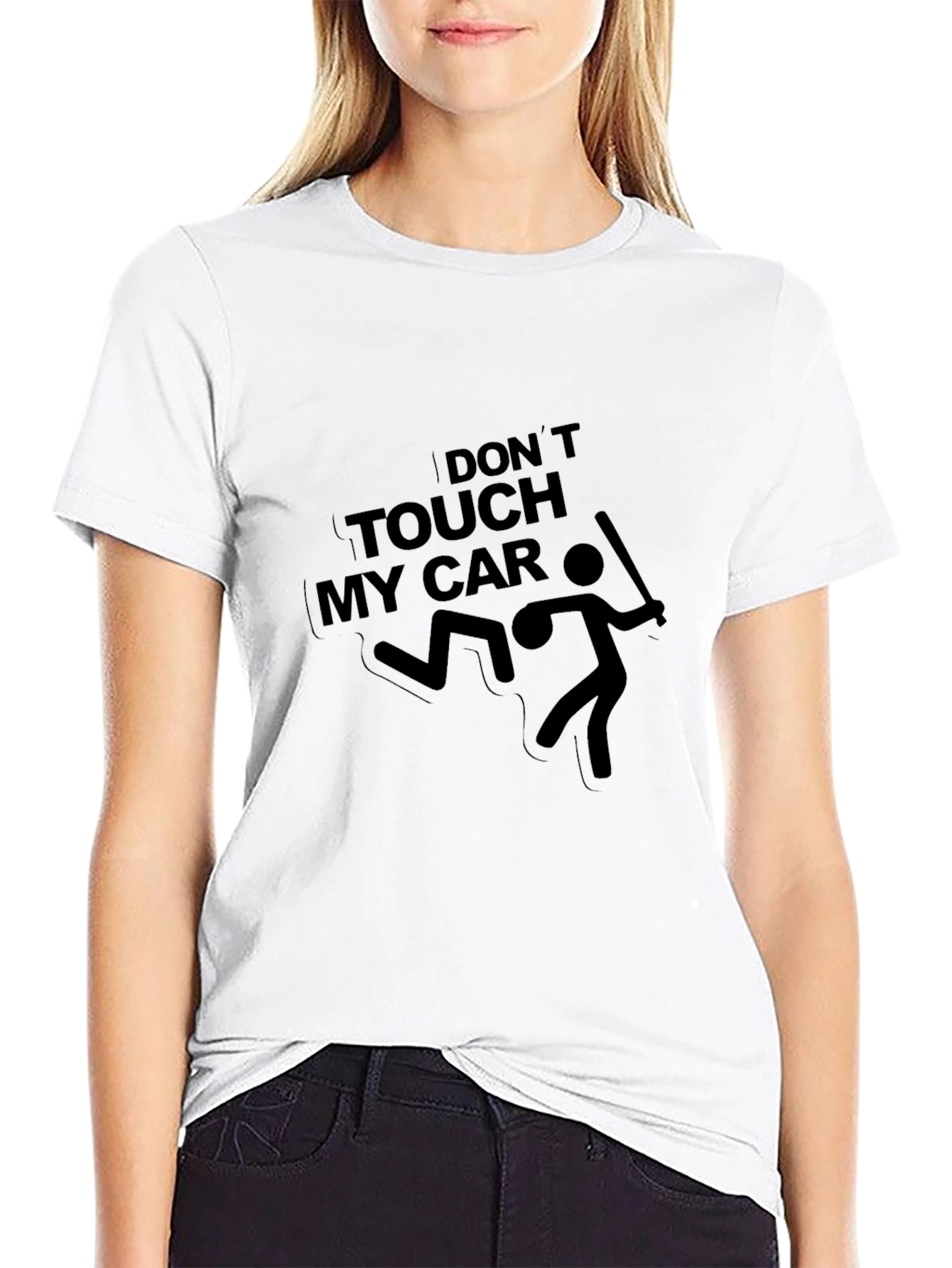 Black Don't Touch My Car T-Shirt - Funny Graphic Tee view 9
