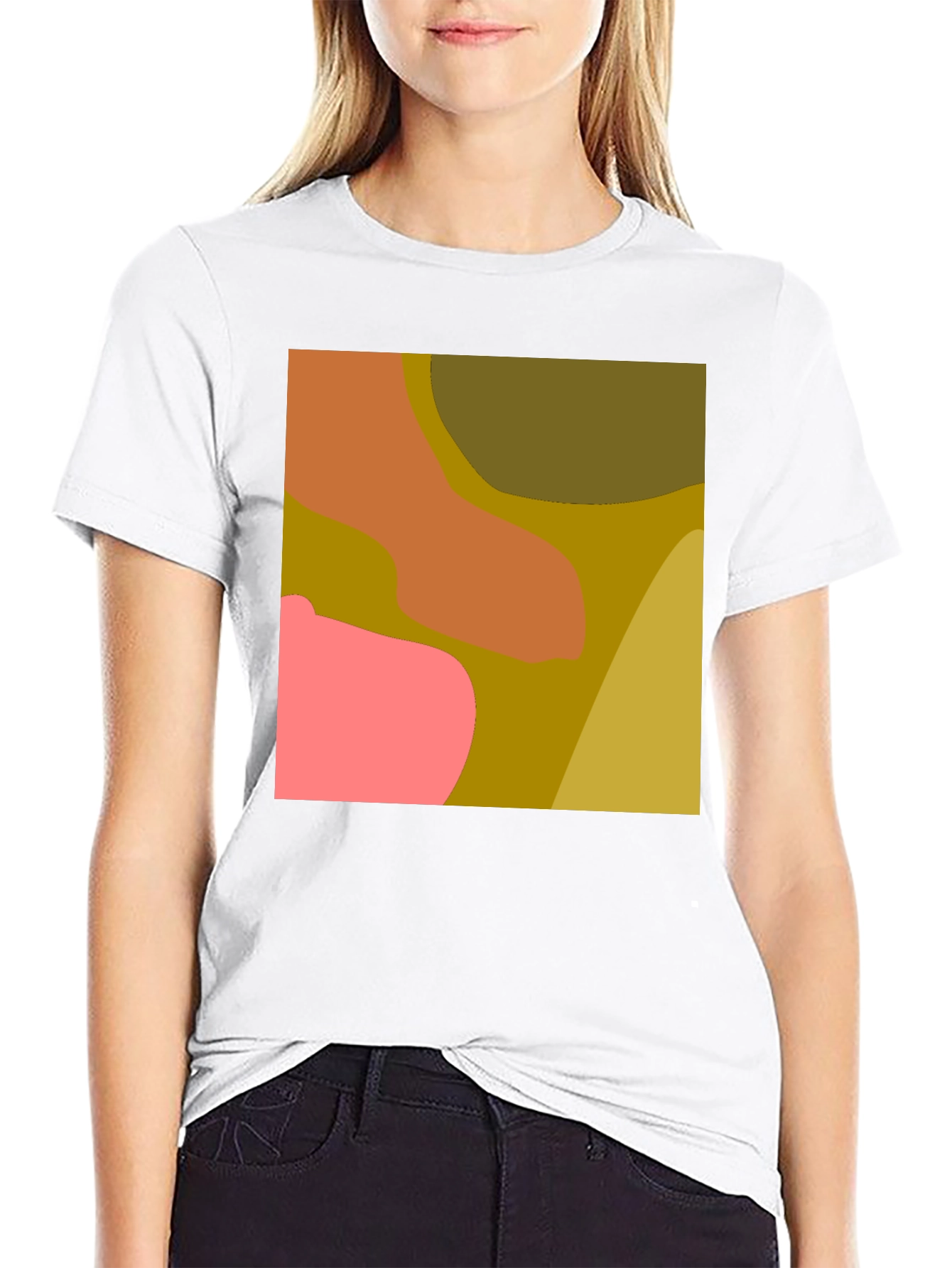 Black Abstract Color Block Graphic Tee view 9