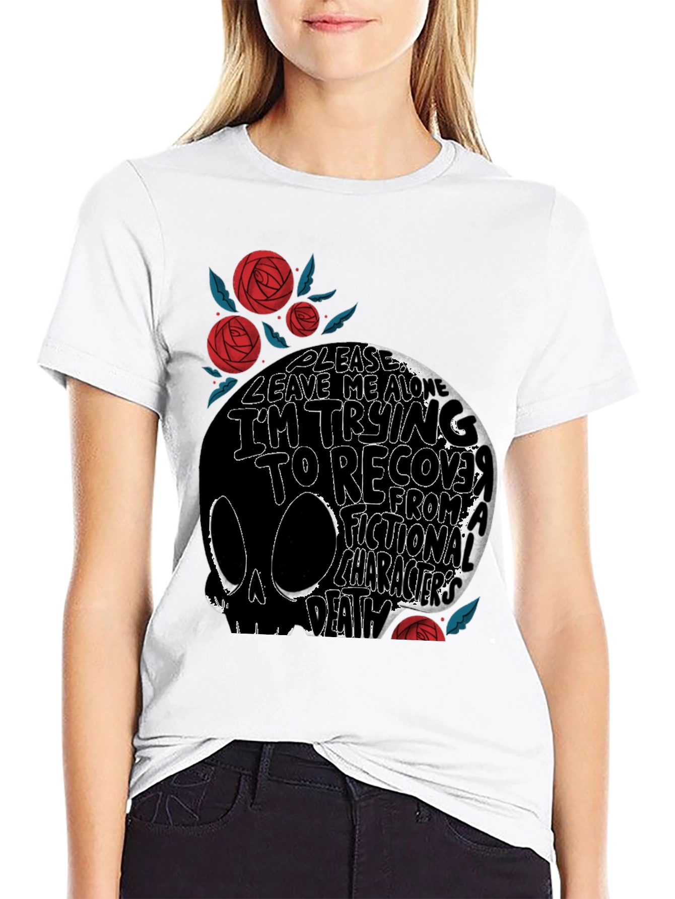 Black Skull Graphic T-Shirt: Fictional Character Death view 9
