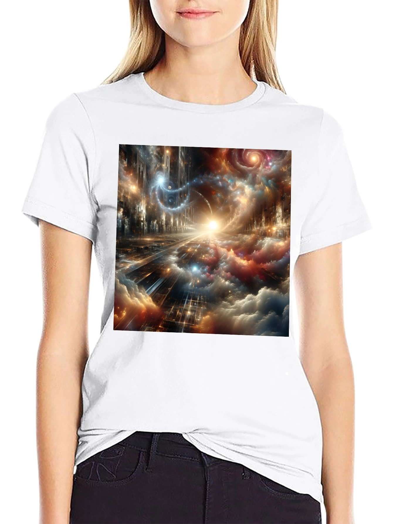 Black Nebula Dreamscape Graphic Tee view 9