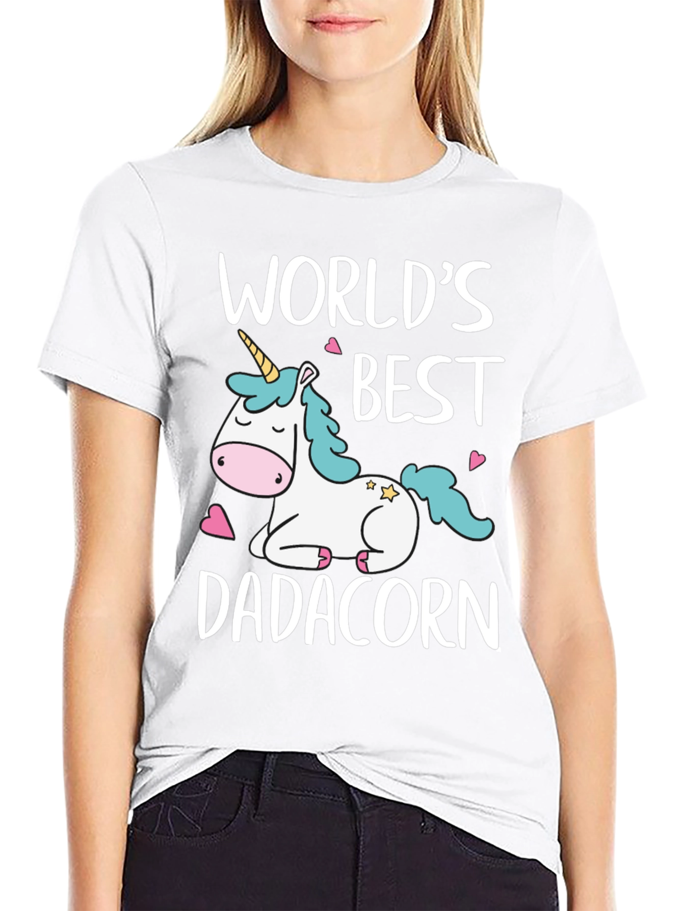 Black World's Best Dadacorn Black T-Shirt view 9