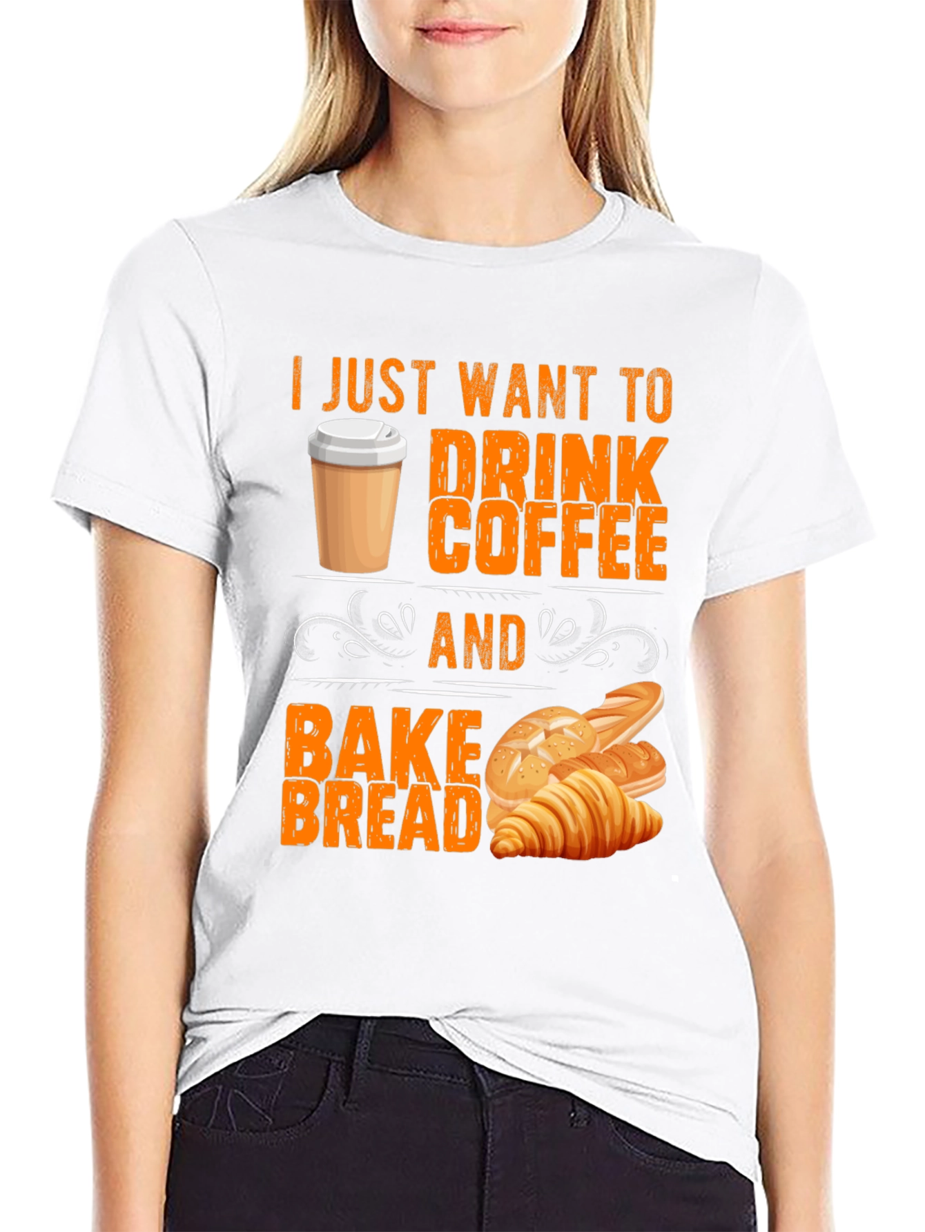 Black Coffee and Bake Bread T-Shirt view 9