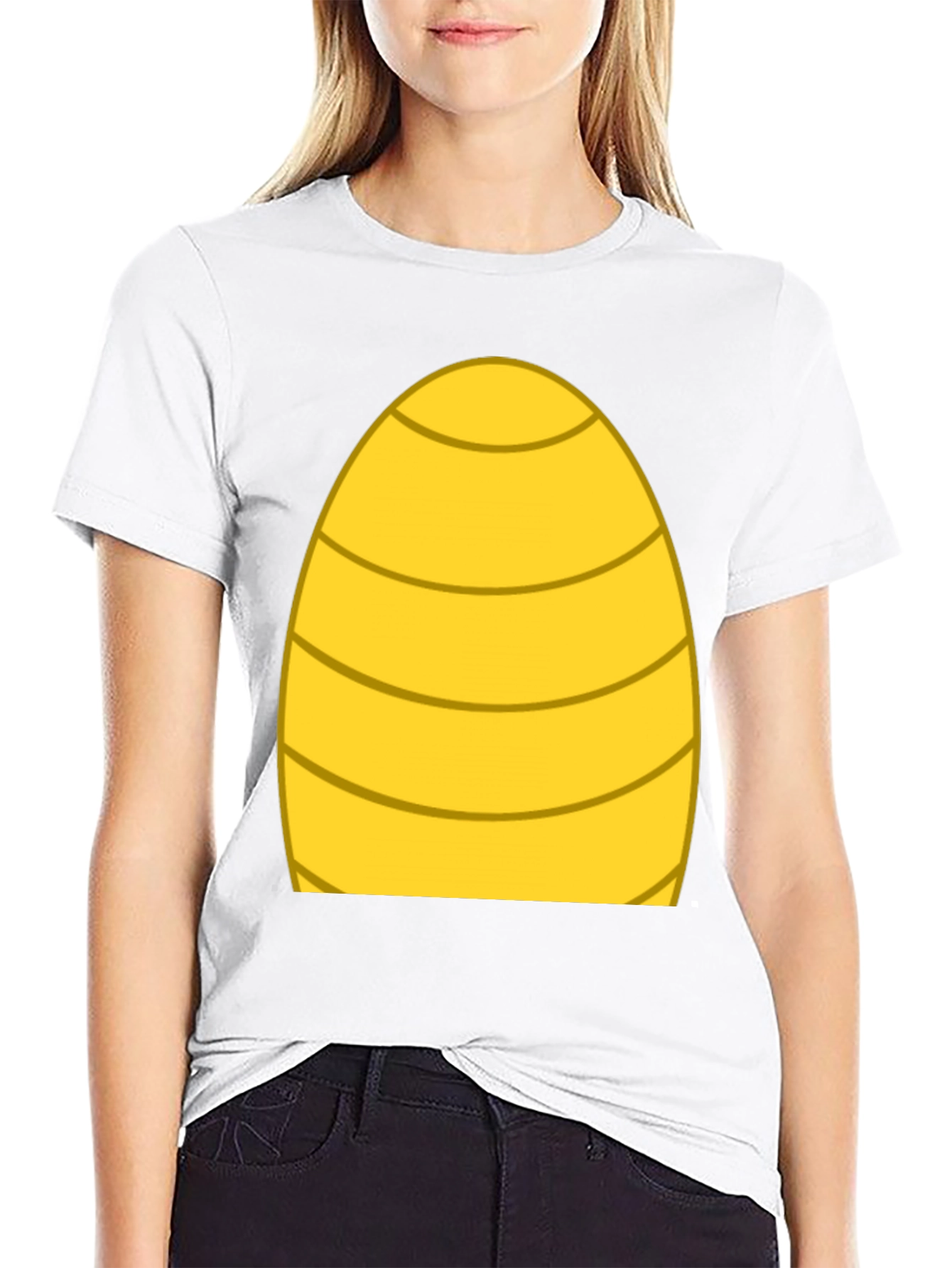Black Funny Yellow Egg Costume T-Shirt view 9