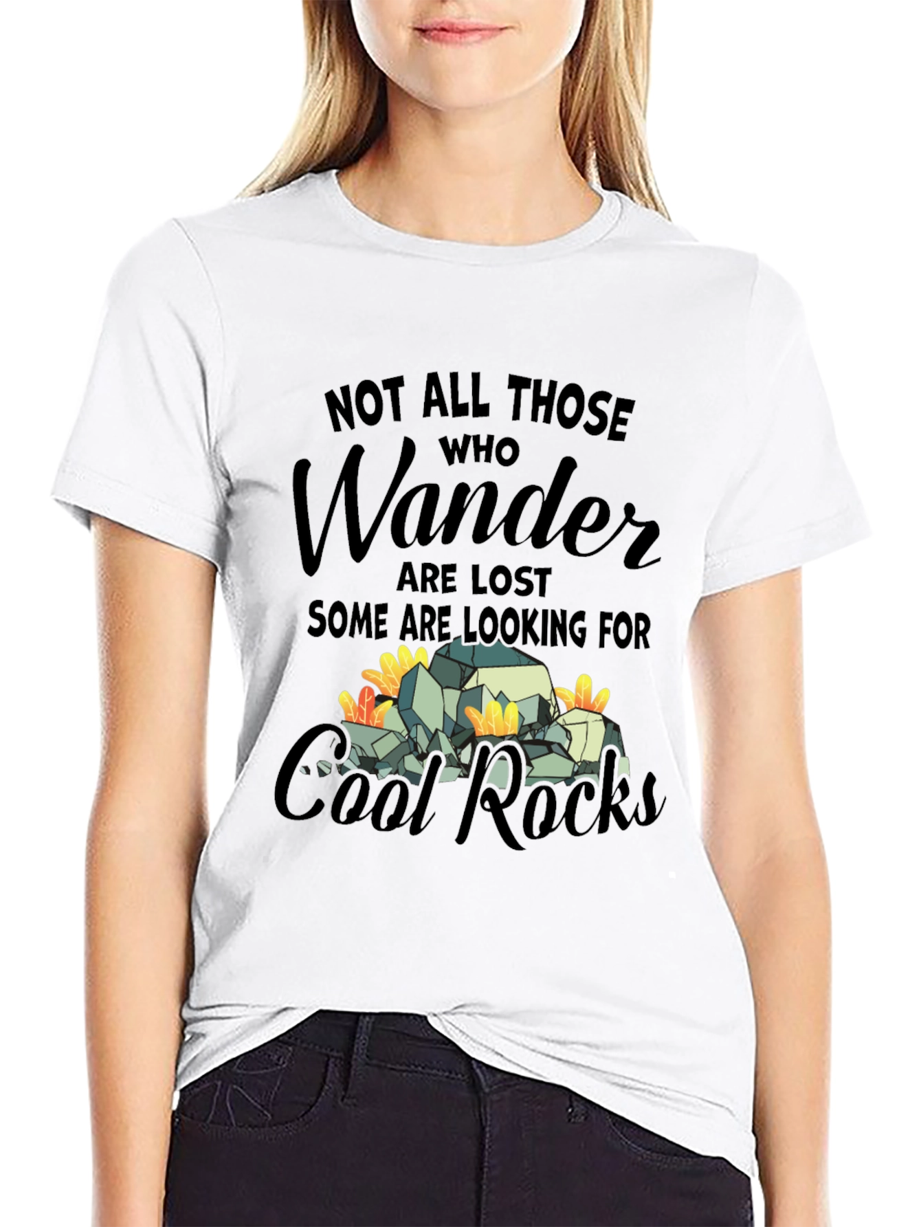 Black Wander Cool Rocks Graphic Tee view 9