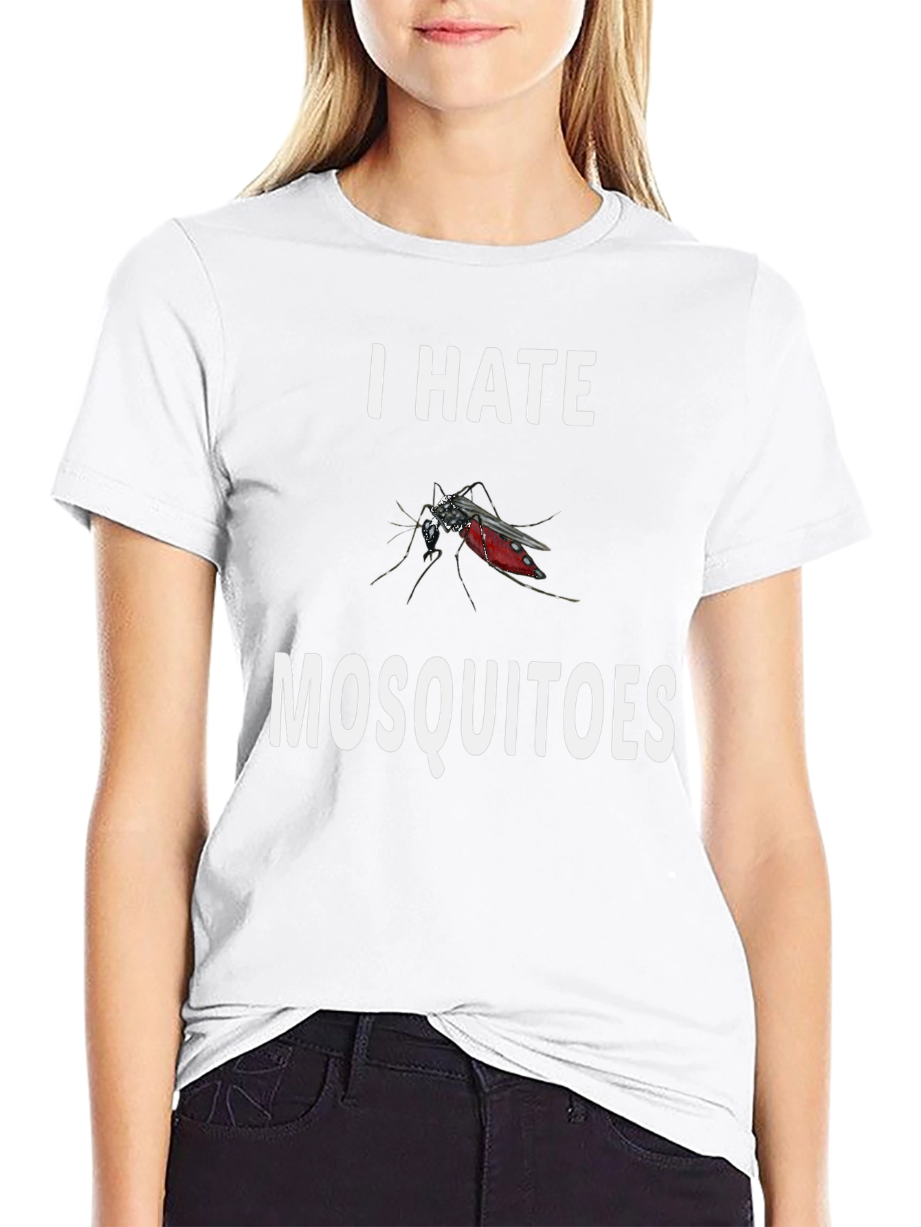 Black I Hate Mosquitoes Graphic T-Shirt view 9