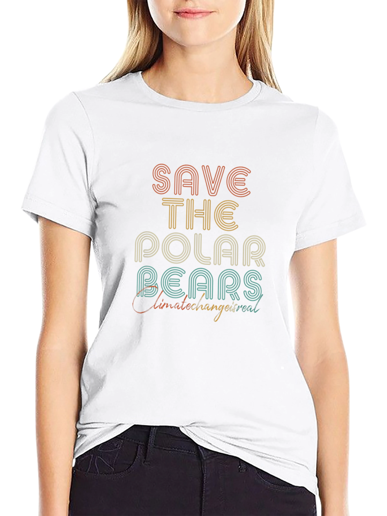 Black Save The Polar Bears Graphic Tee view 9