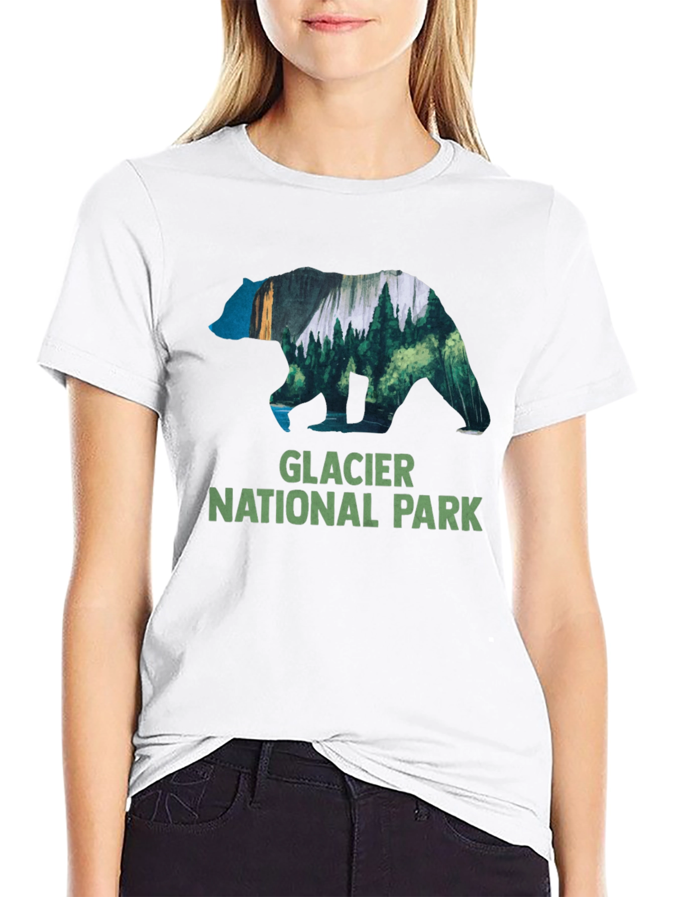 Black Glacier National Park Bear T-Shirt view 9