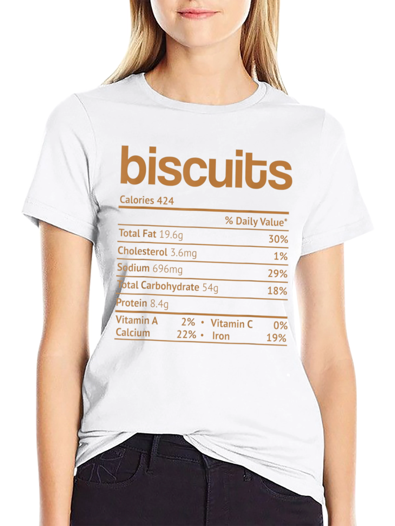 Black Biscuits Nutrition Facts Graphic Novelty T-Shirt view 9