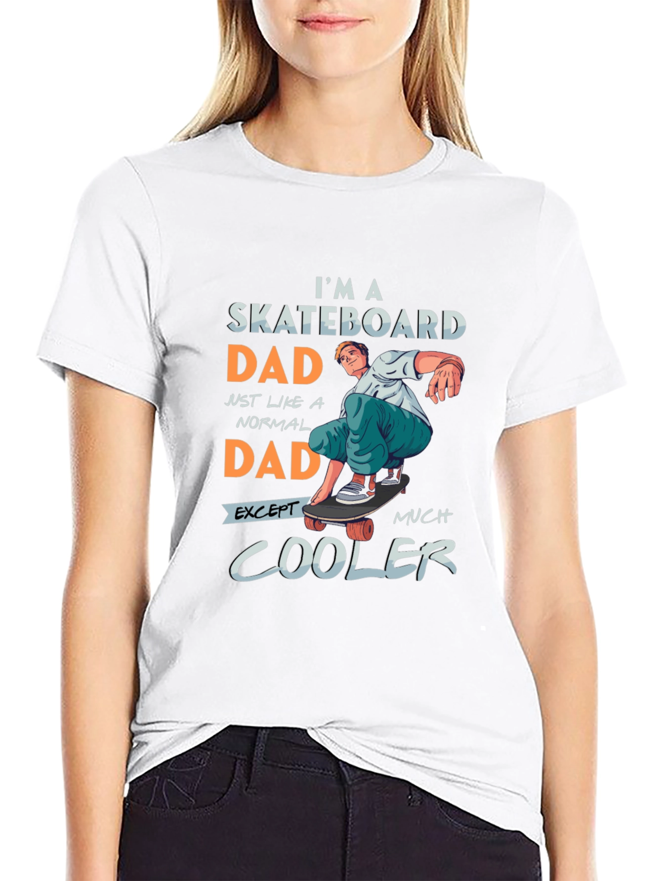 Black Skateboard Dad Graphic Tee - Cool Dad Style view 9