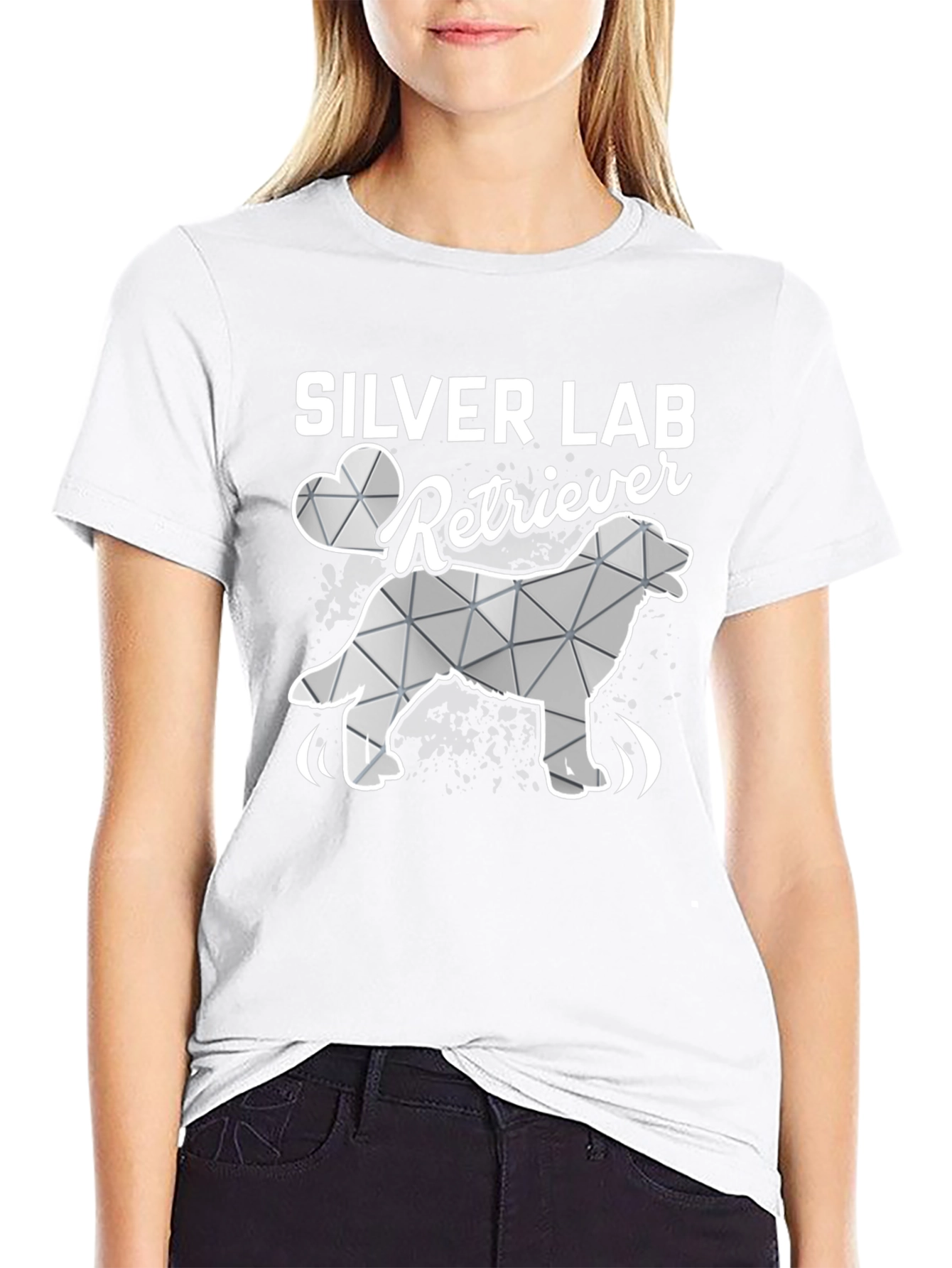 Black Silver Lab Retriever Graphic T-Shirt view 9