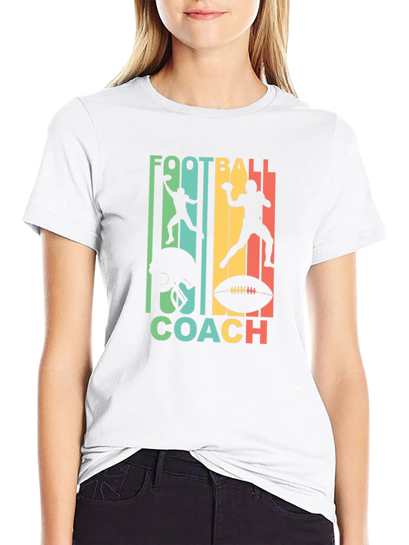 Black Football Coach Graphic Tee - Retro Design view 9