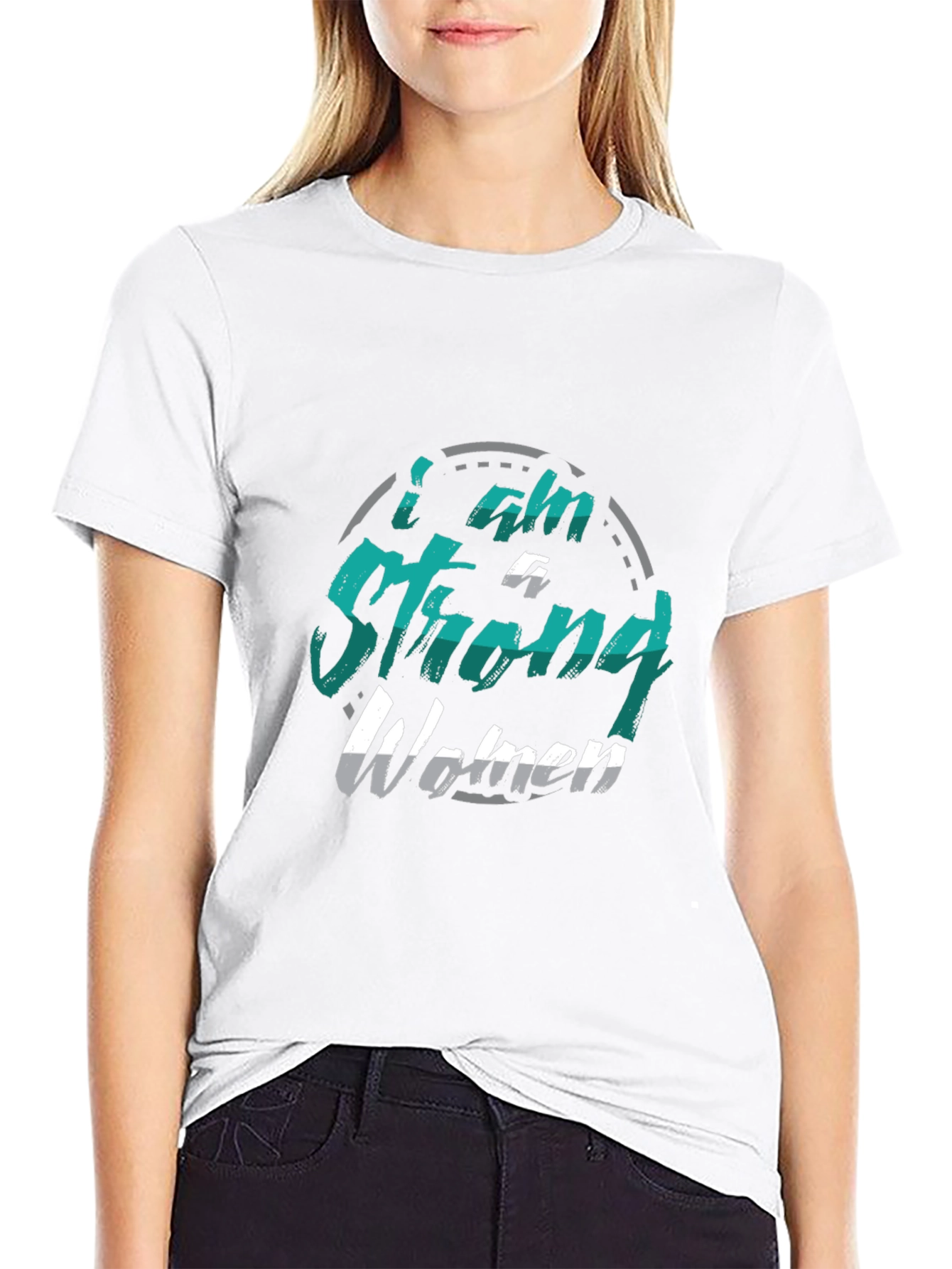 Black I am A Strong Woman Graphic T-Shirt view 9
