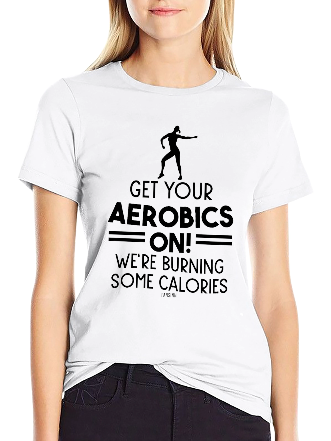 Black Aerobics Tee: Get Your Aerobics On! T-Shirt view 9